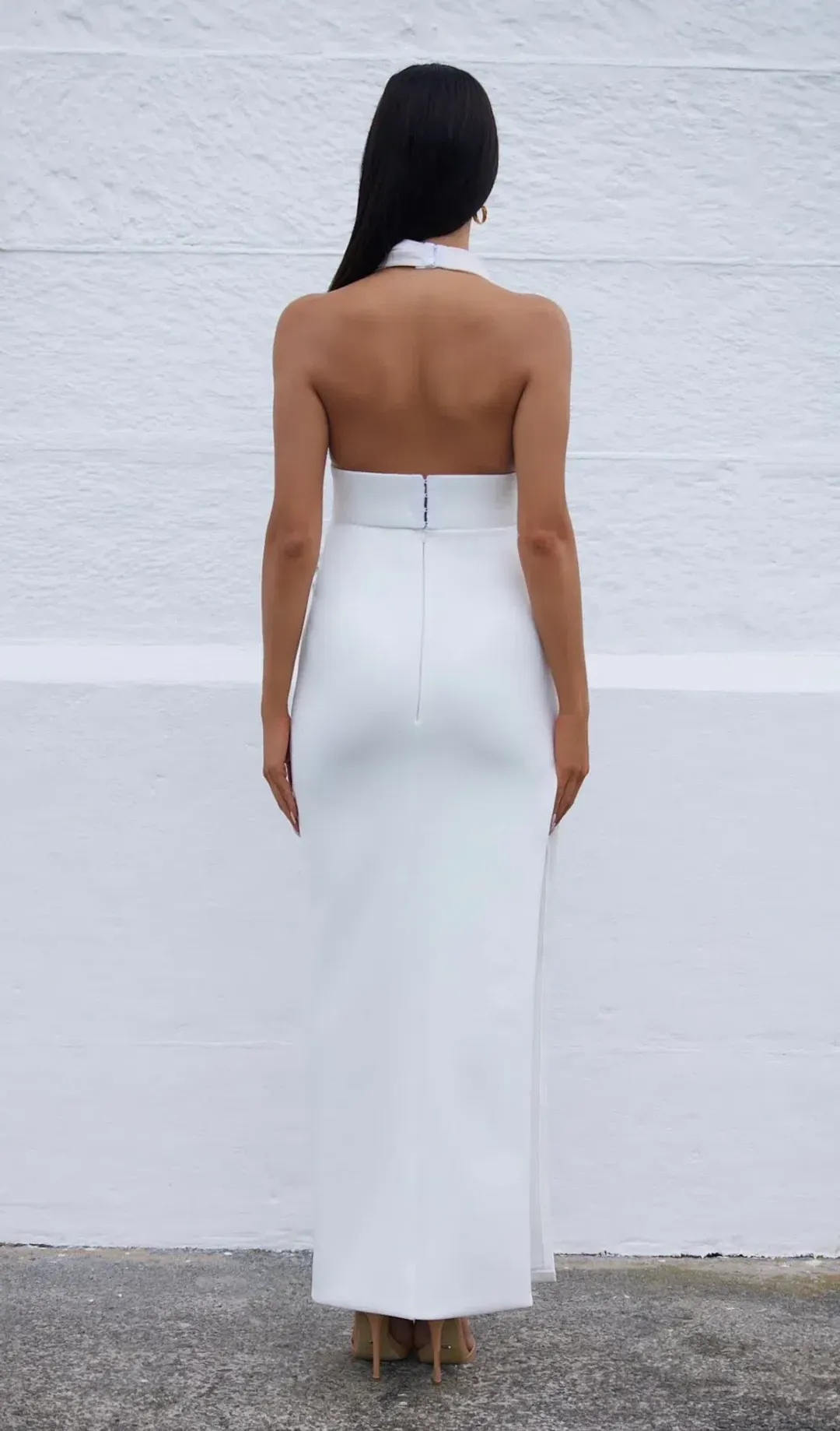 Galanni Guliana White Midi Dress Size 6 for rent on The Volte - main image