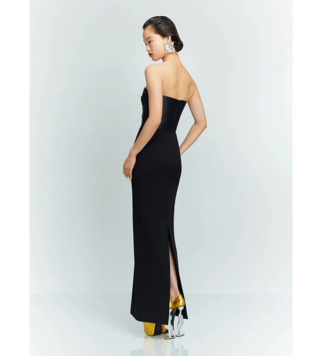 Solace London Afra Maxi Dress in Black Size 8 for rent on The Volte - main image