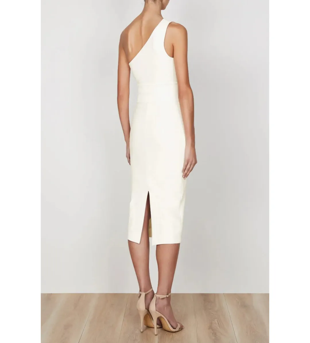 Shona Joy Lucy One Shoulder Midi Dress Ivory Size AU 8 for rent on The Volte - main image