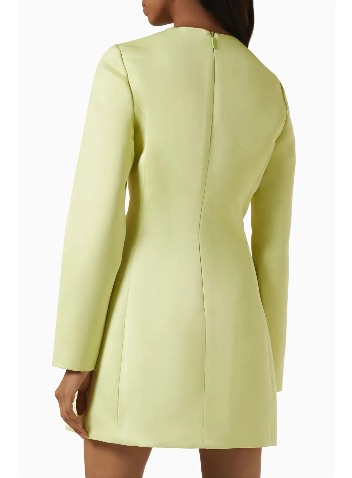 Leo Lin Aliza Long Sleeve Petal Mini Dress Chartreuse Size AU 10 - Image 3