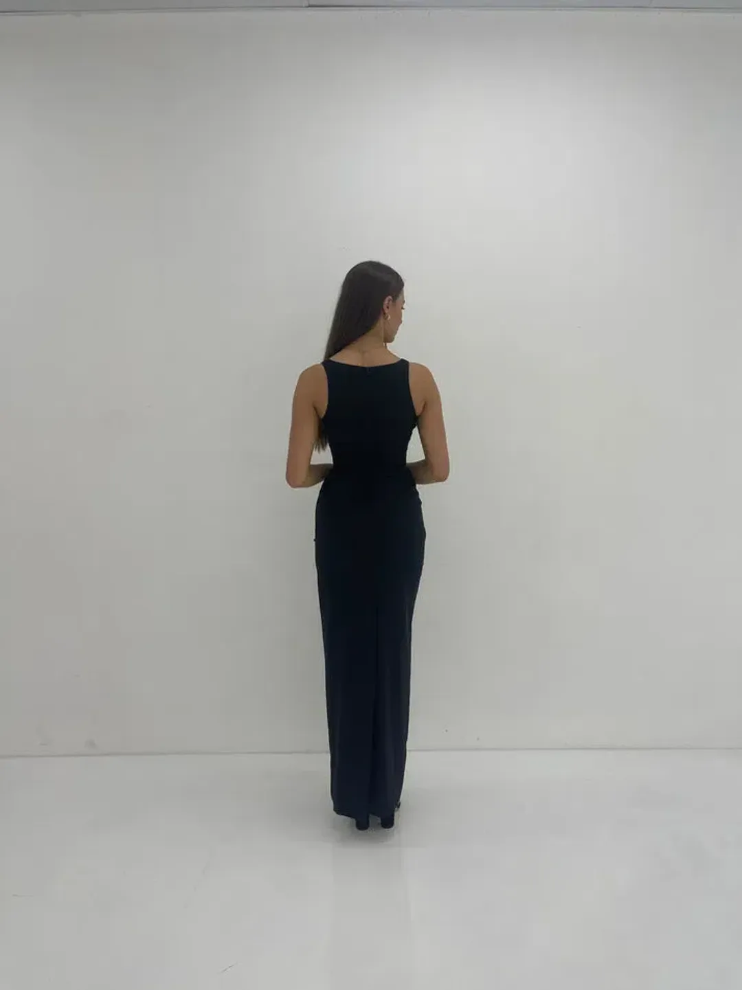 Christopher Esber Arced Column Gown Maxi Black Size AU 6  for rent on The Volte - main image
