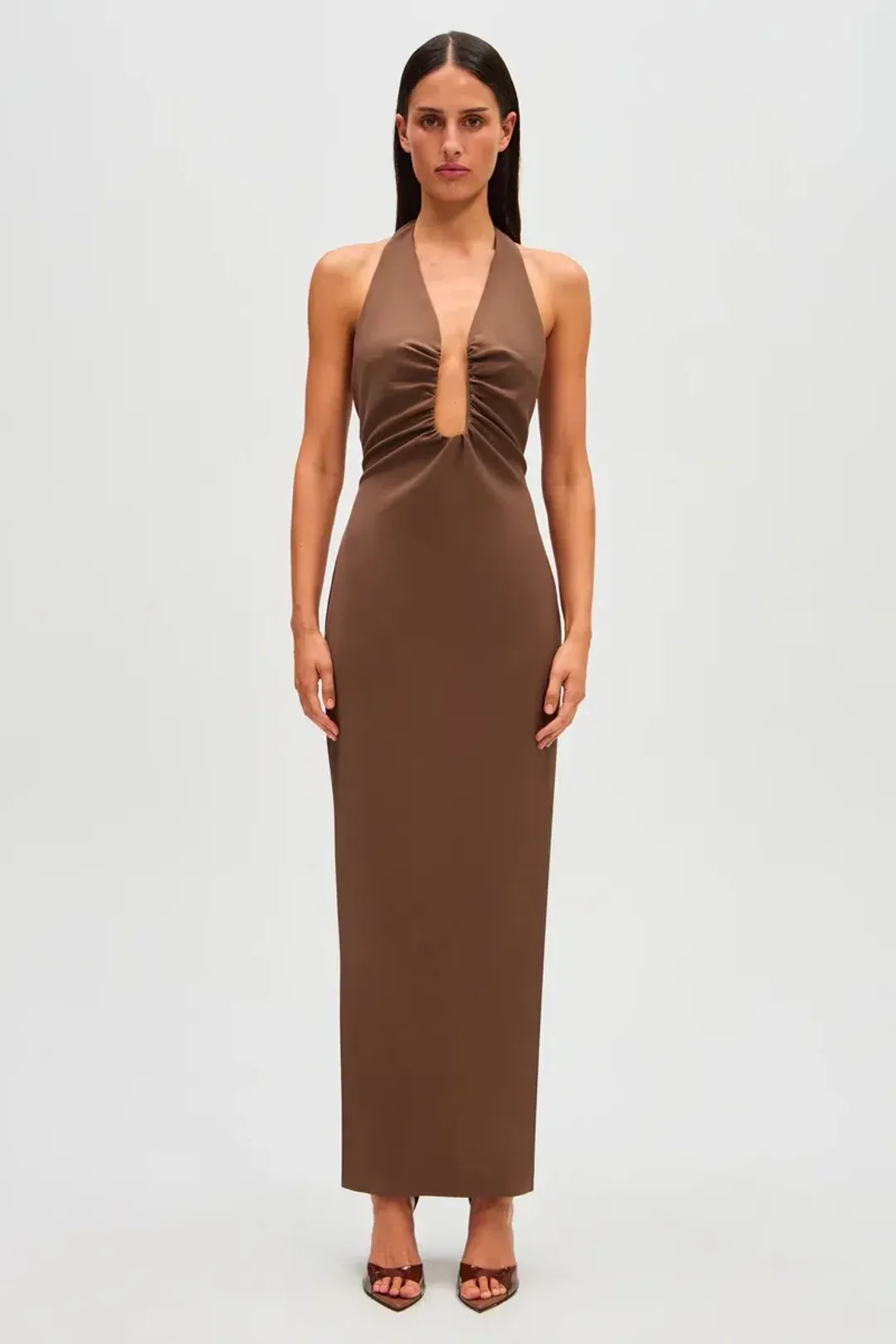 Misha Alusia Dress Mink Midi Size 8 for rent on The Volte - main image