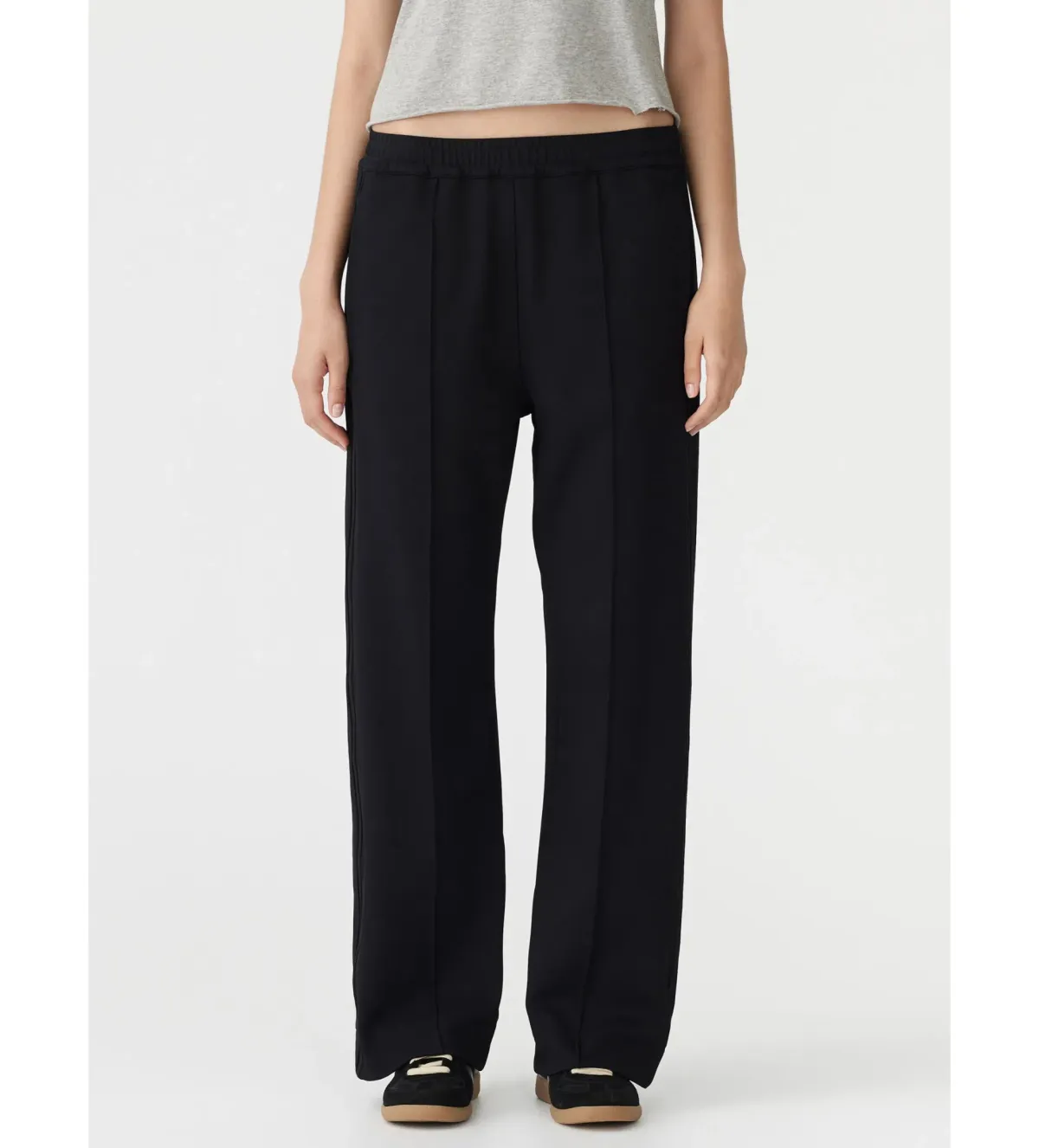 Bassike Twill Pinstitch Detail Pant Black Size 3/AU 12  - Image 2
