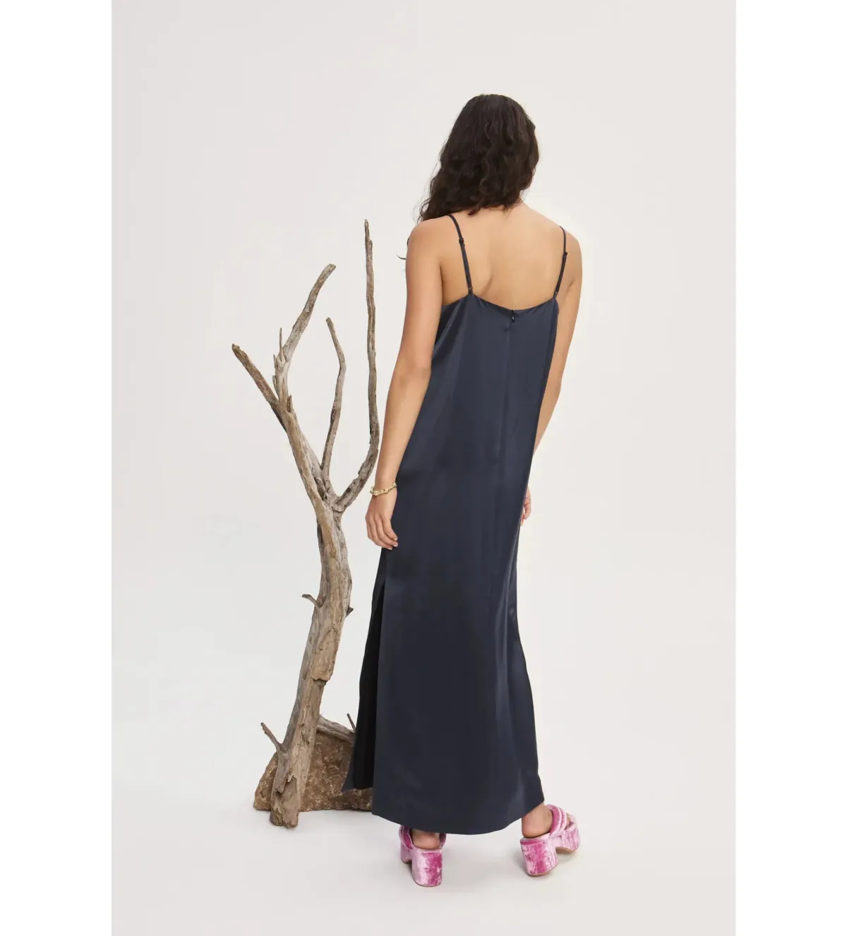 Alemais Fontaine Slip Midi Dress in Navy Size 6 - Image 3