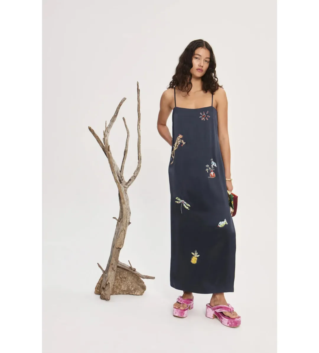 Alemais Fontaine Slip Midi Dress in Navy Size 6  for rent on The Volte - main image