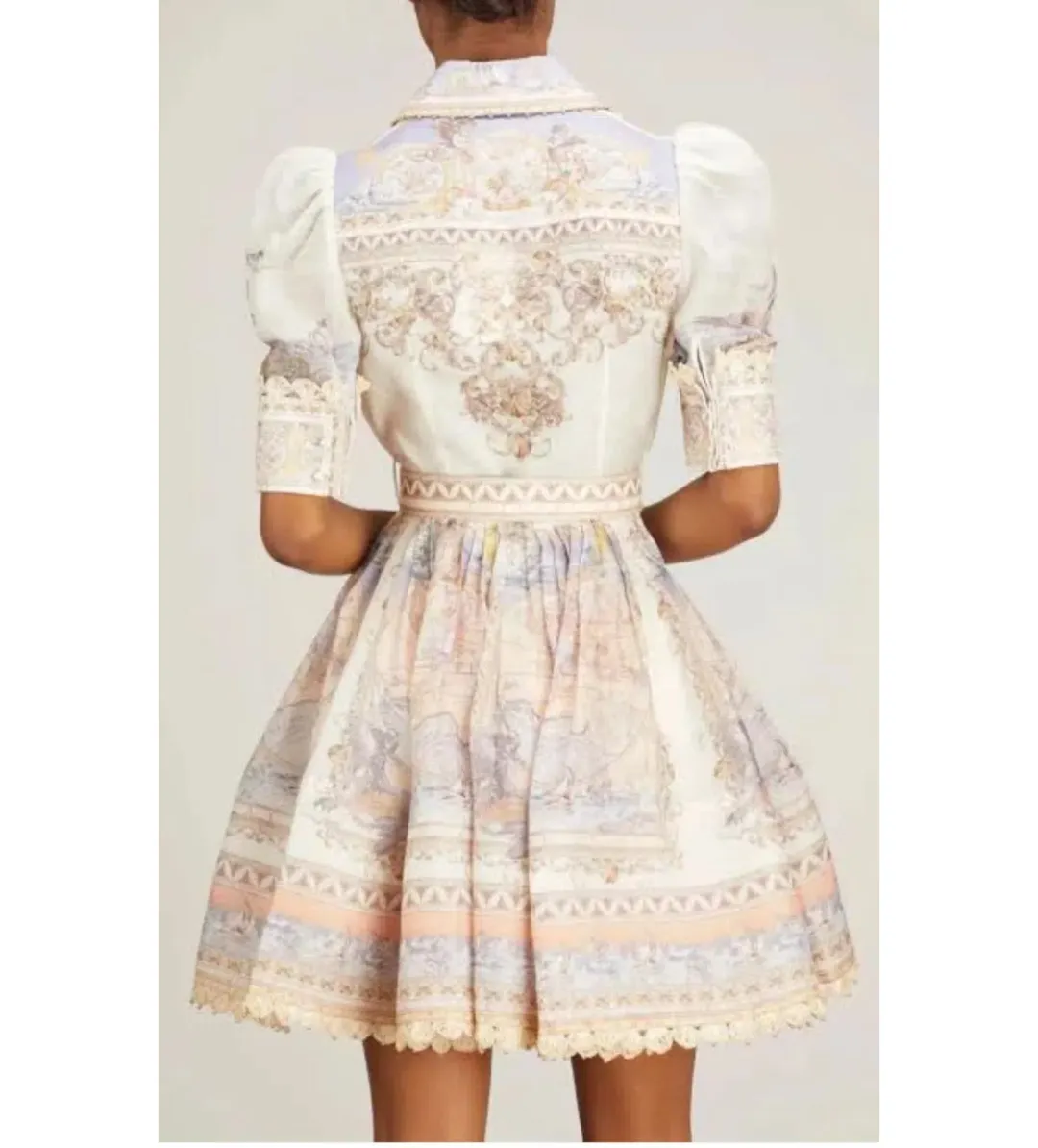 Zimmermann High Tide Mini Shirt Dress in Odyssey Print Size 2/AU 12 for rent on The Volte - main image