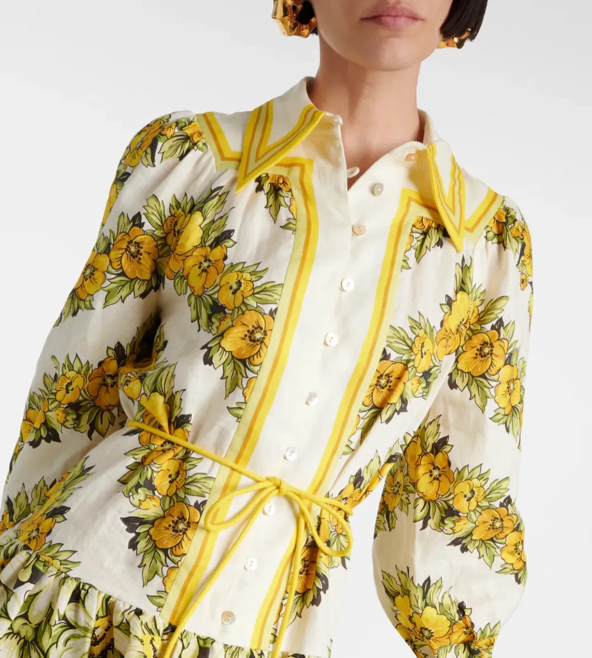Alemais Gisela Floral Linen Shirt Dress - Image 4