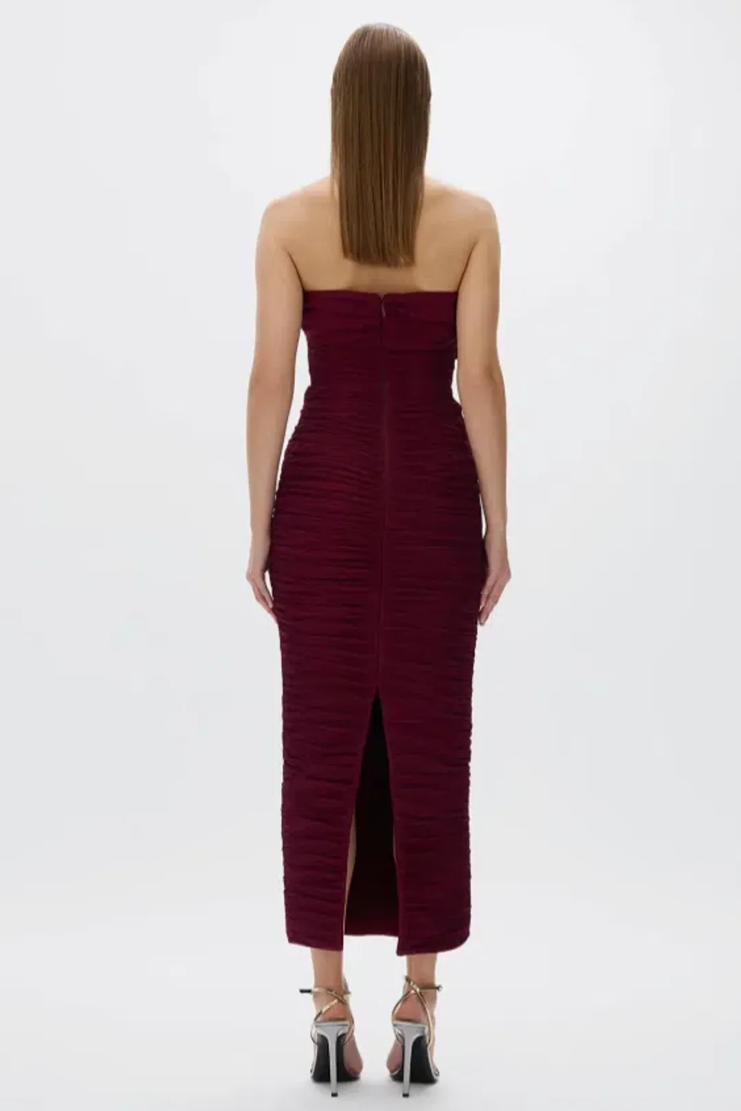 Rachel Gilbert Jensen Maxi Dress Merlot Size 8 for rent on The Volte - main image