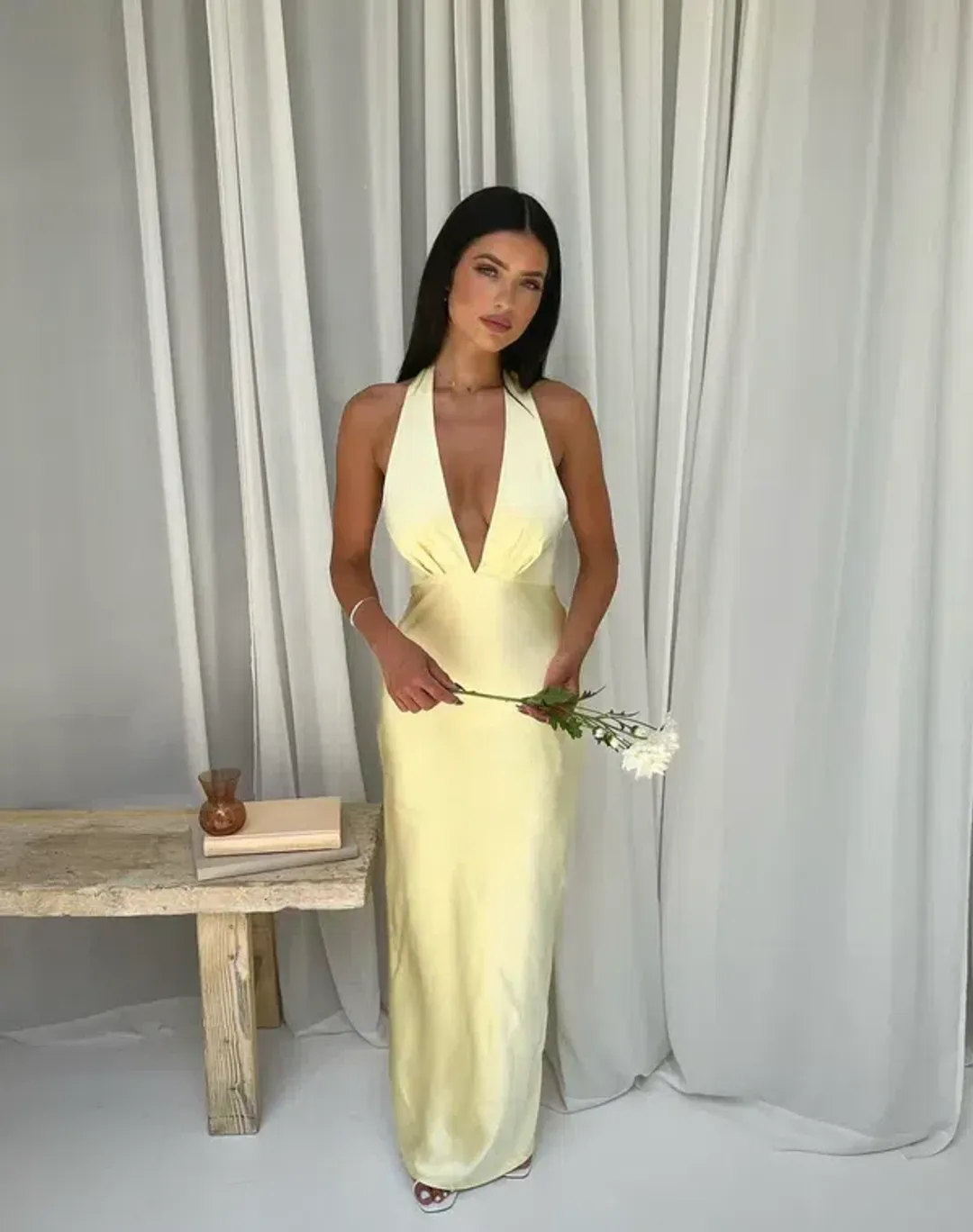 Little JC Boutique Andie Satin Maxi Dress Size XS / AU 6 for rent on The Volte - main image