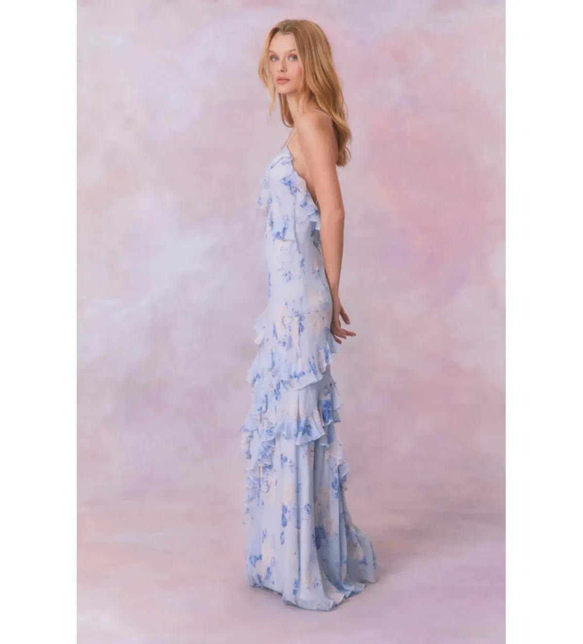 LoveShackFancy Rialto Maxi dress Blue Whisper Size US2/ AU 6 - Image 2