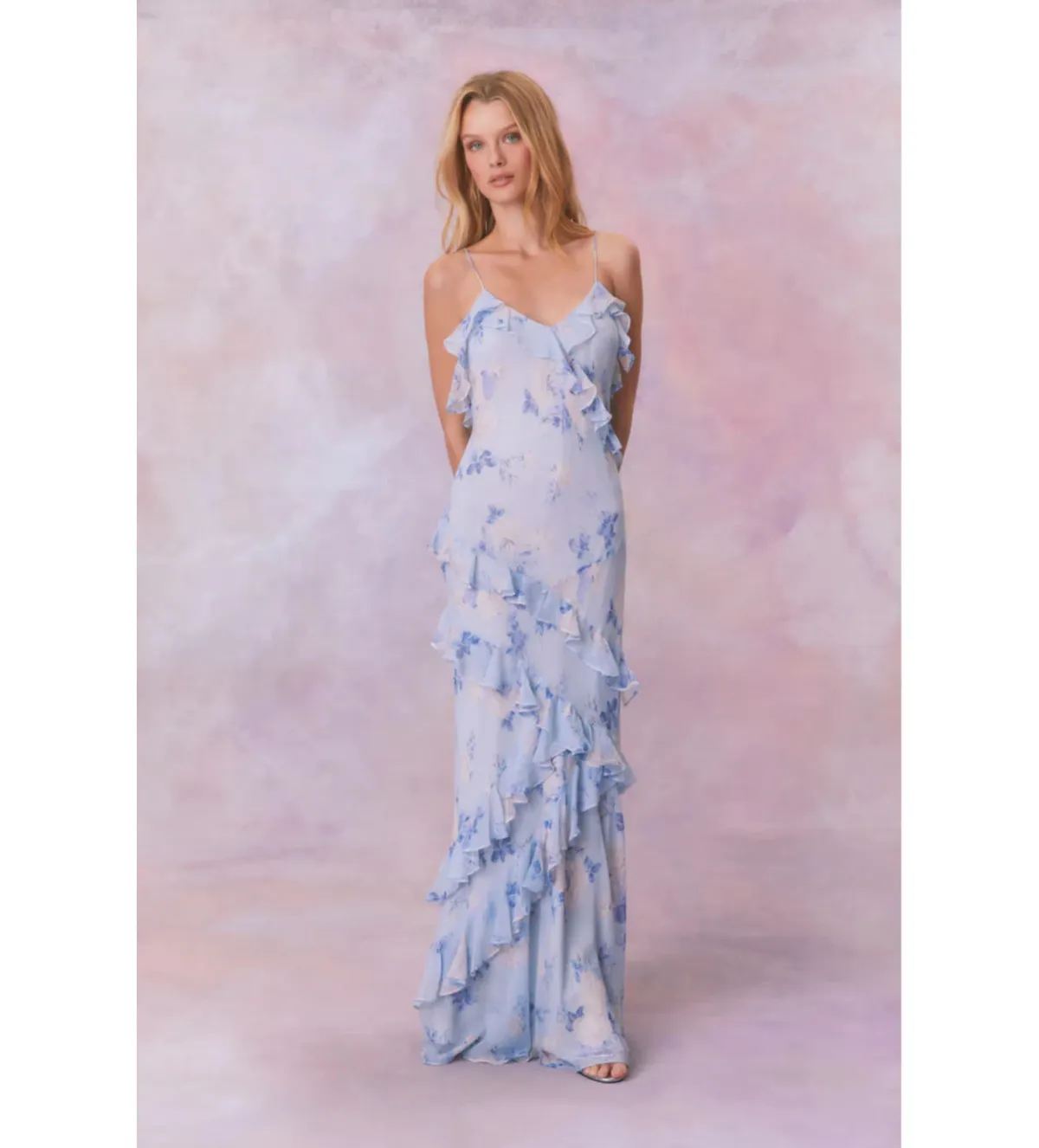 LoveShackFancy Rialto Maxi dress Blue Whisper Size US2/ AU 6 - Image 1