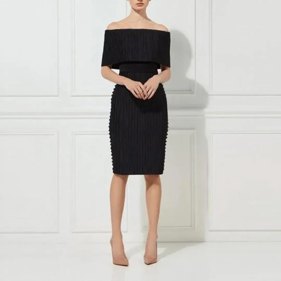 Misha Lily Midi Dress Black Size 8 for rent on The Volte - main image