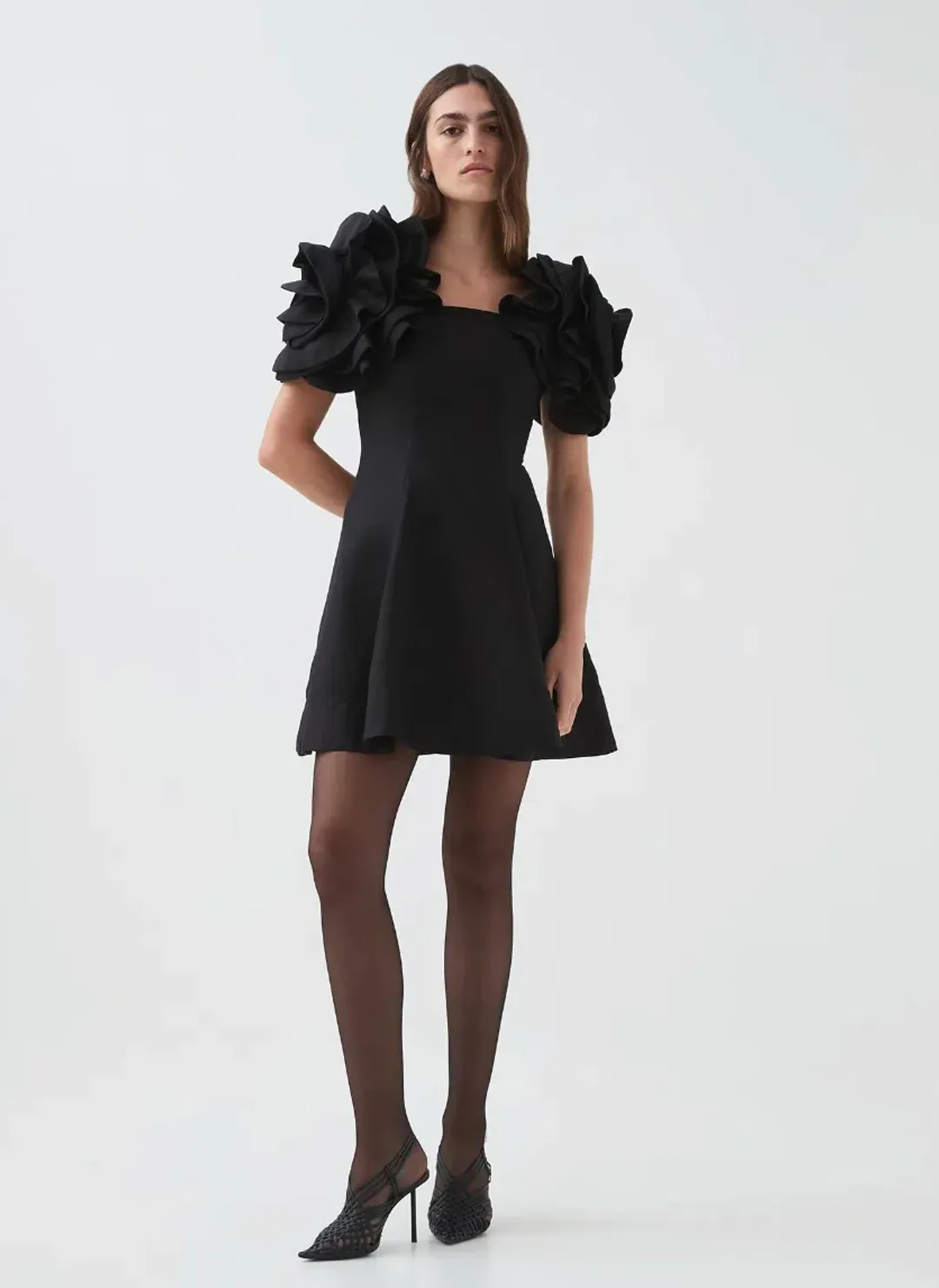 Aje Twyla Mini Dress in Black Size AU 8 for rent on The Volte - main image