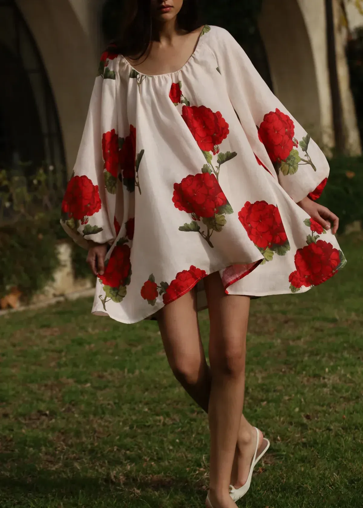 Morton Mac Cordelia Mini Dress Print Size Petite 6 - Image 3