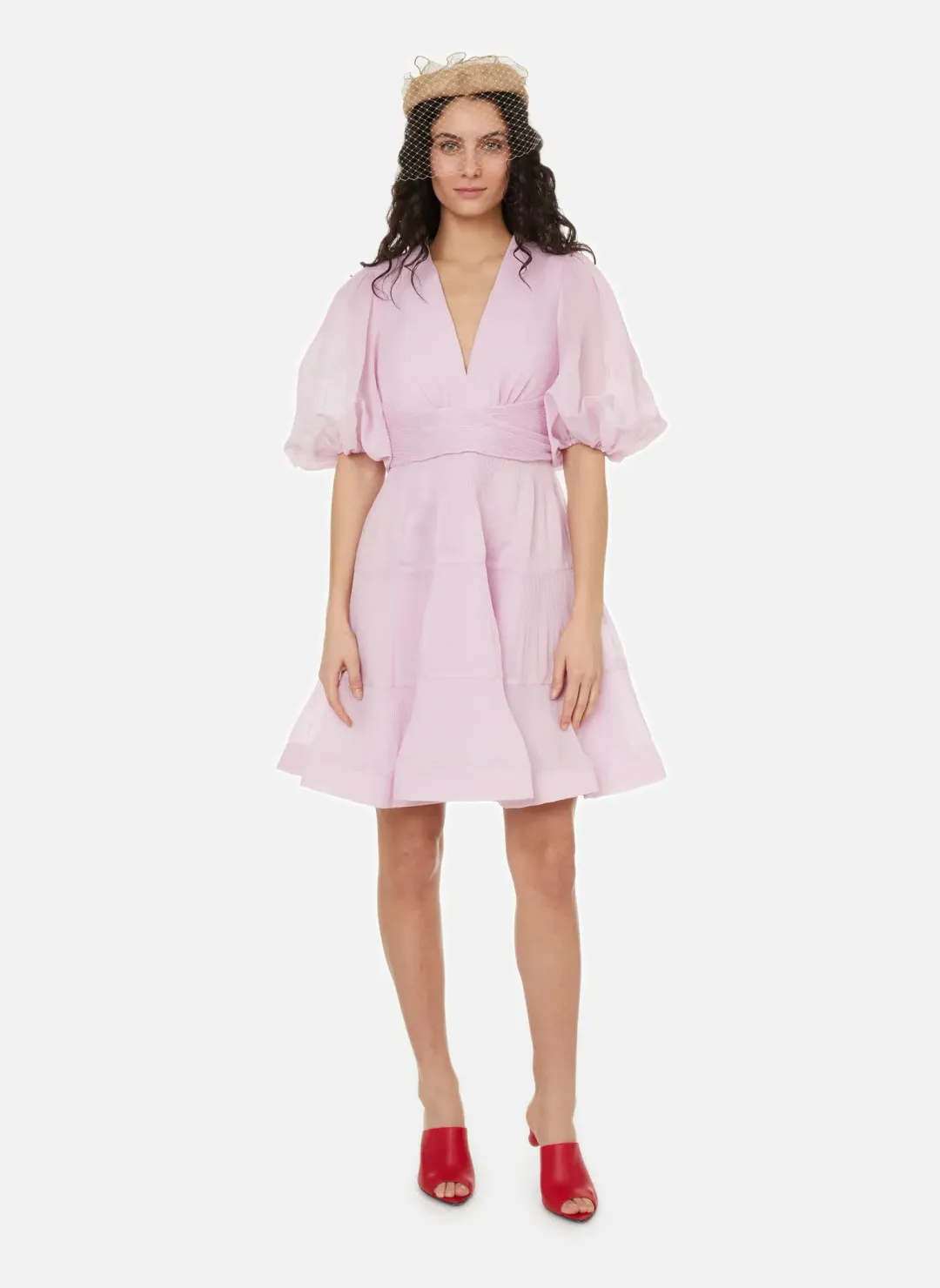 Zimmermann Pleated Mini Dress Pink Size 2 / AU 12 for rent on The Volte - main image