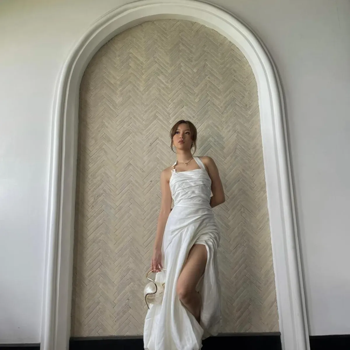 Aje Mika Draped Split Maxi Dress - Image 3