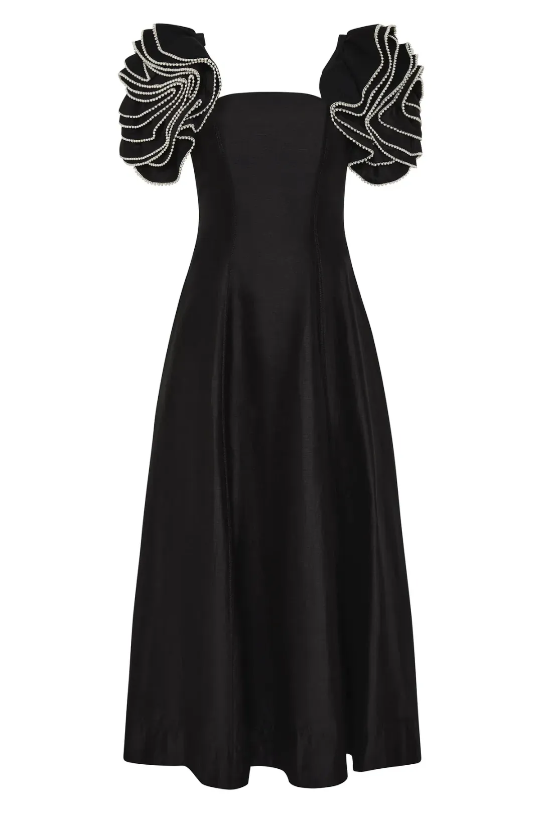 Aje Twyla Midi Dress Black Size 10 for rent on The Volte - main image