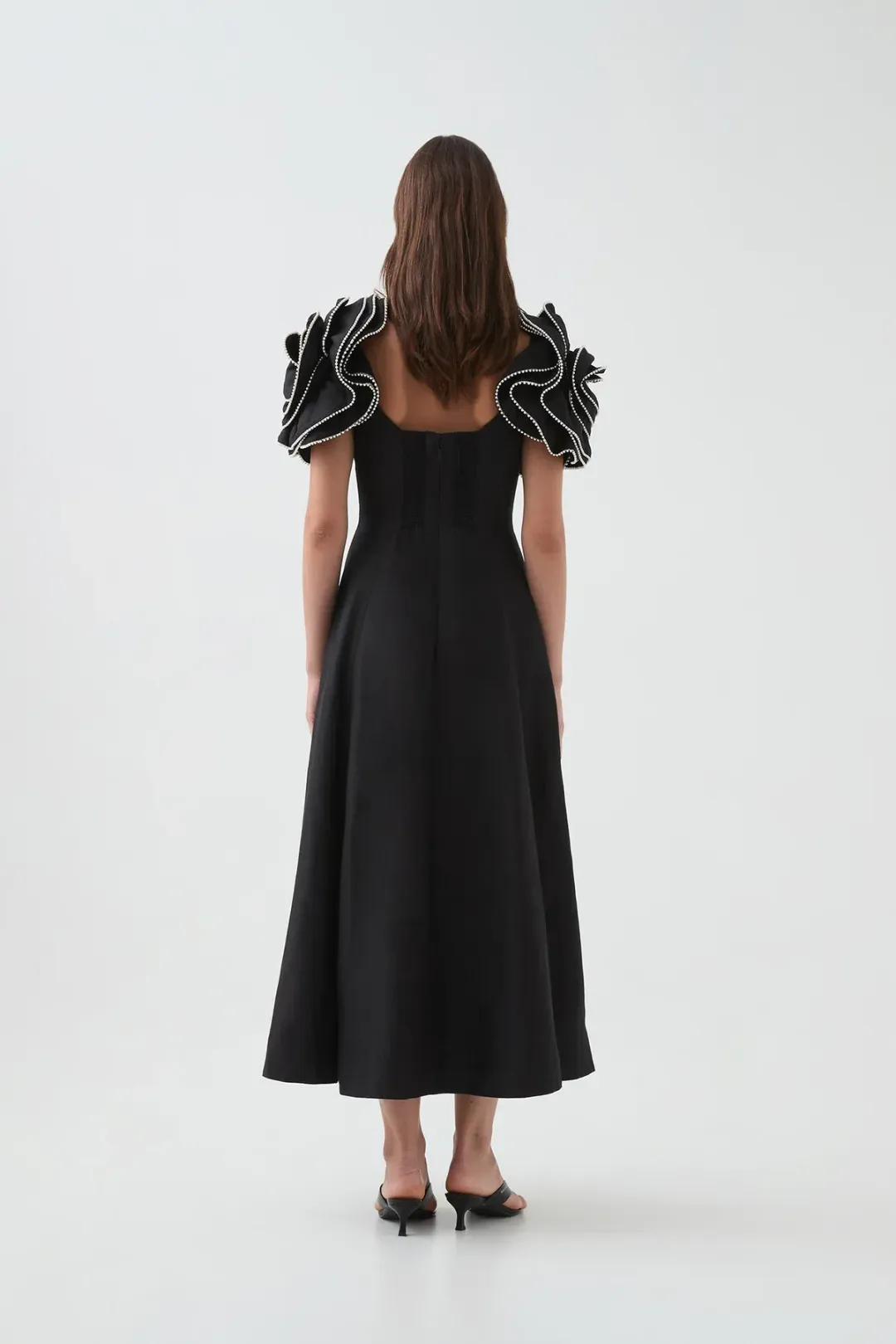 Aje Twyla Midi Dress Black Size 10 for rent on The Volte - main image