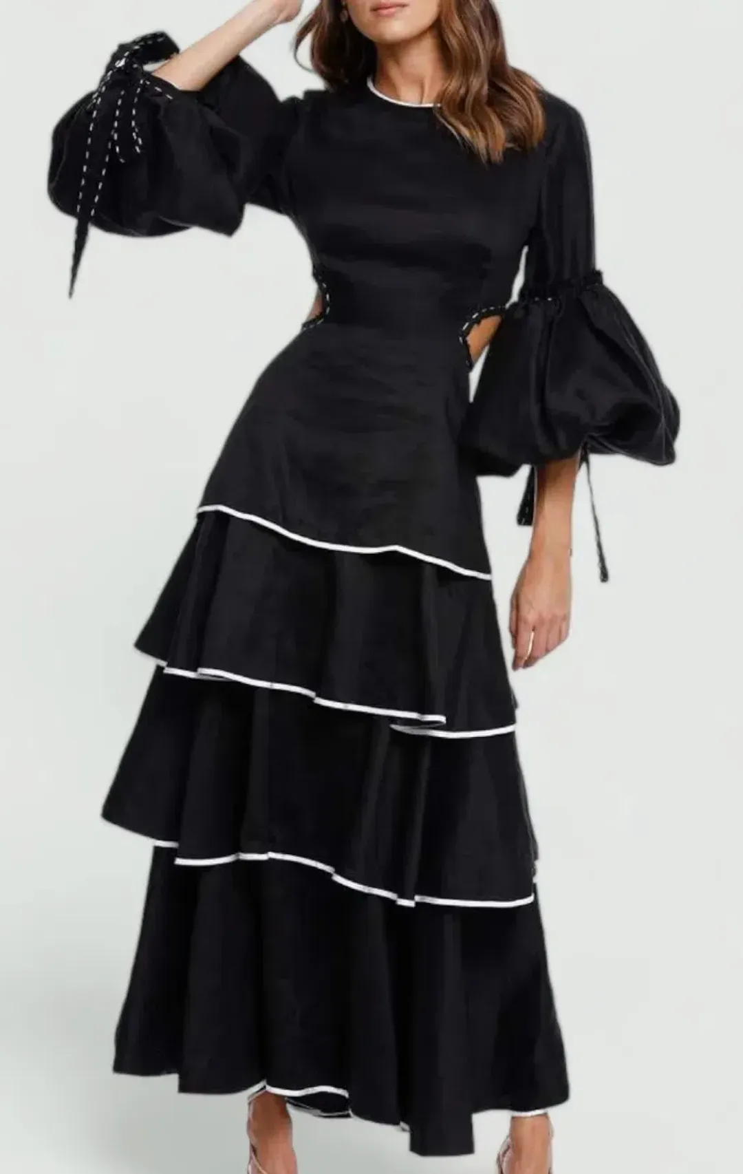 Aje Gracious Cut Out Dress Black Size 6 for rent on The Volte - main image