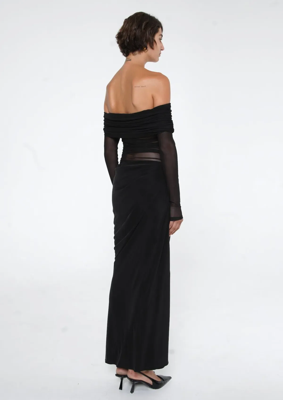 Benni Yasmin Off Shoulder Maxi Dress Black Size 10 - Image 3