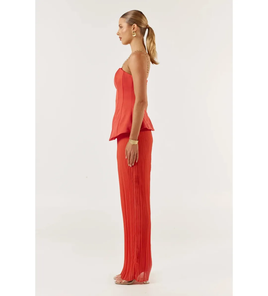 She is OLLÁ Marcelle Maxi Dress Red Size XS/AU 6 for rent on The Volte - main image