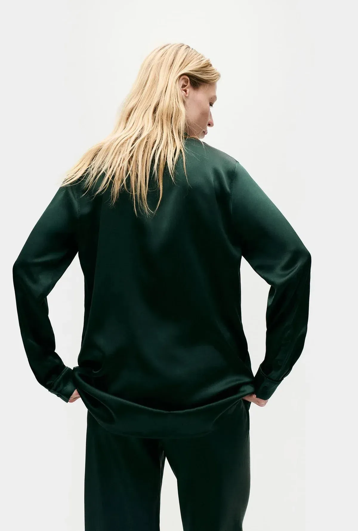 Silk Laundry Relaxed Blazer Scarab Green Size AU 8 - Image 4