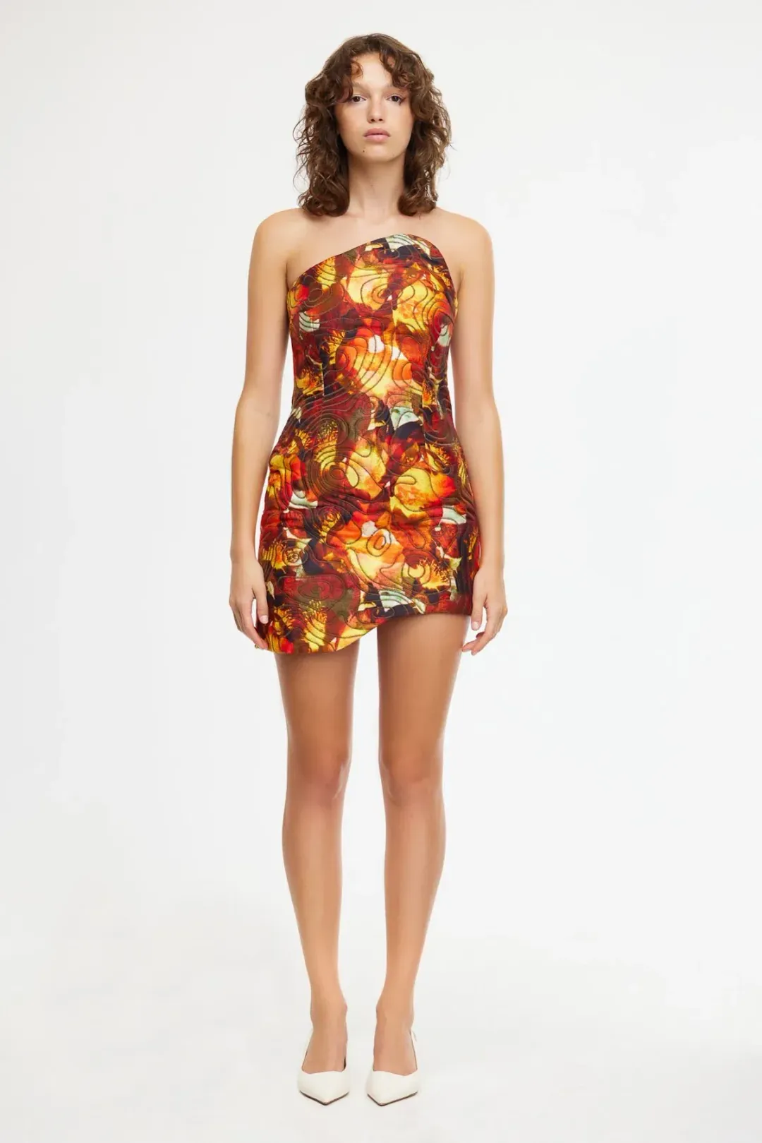 Acler Brookfield Mini Dress Merlot Blossom Size AU 8 for rent on The Volte - main image