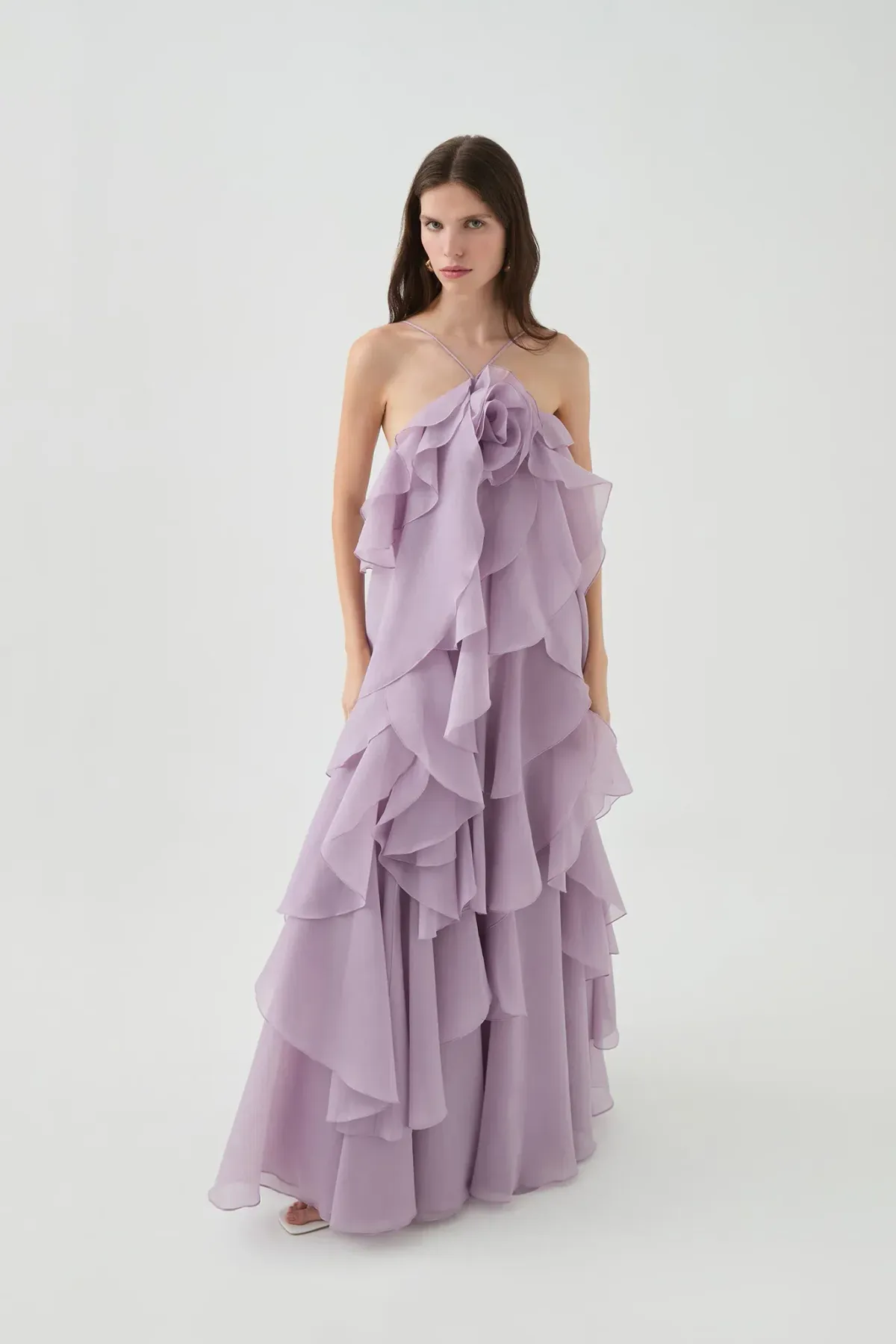 Aje Pandorea Layered Maxi Dress in Lilac Size 12 - Image 2