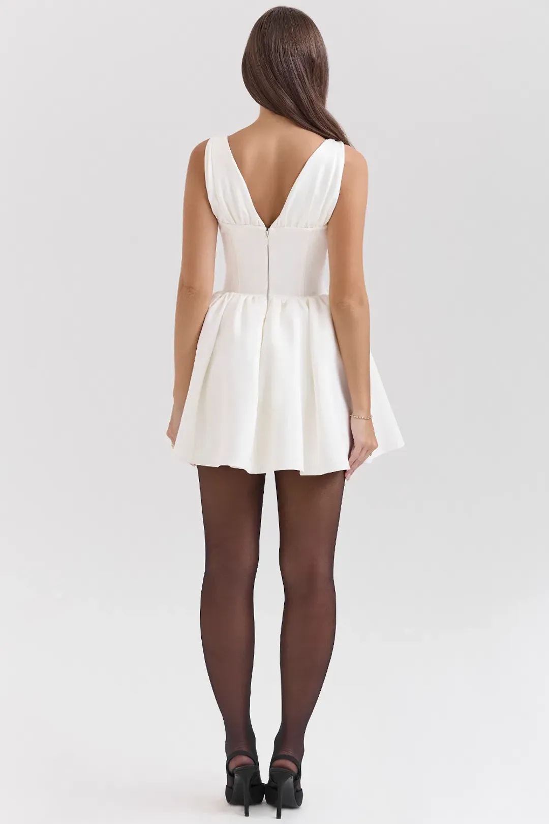 House Of Cb  Emmeliette Satin Mini Dress  Ivory  Size S/au 8  for rent on The Volte - main image