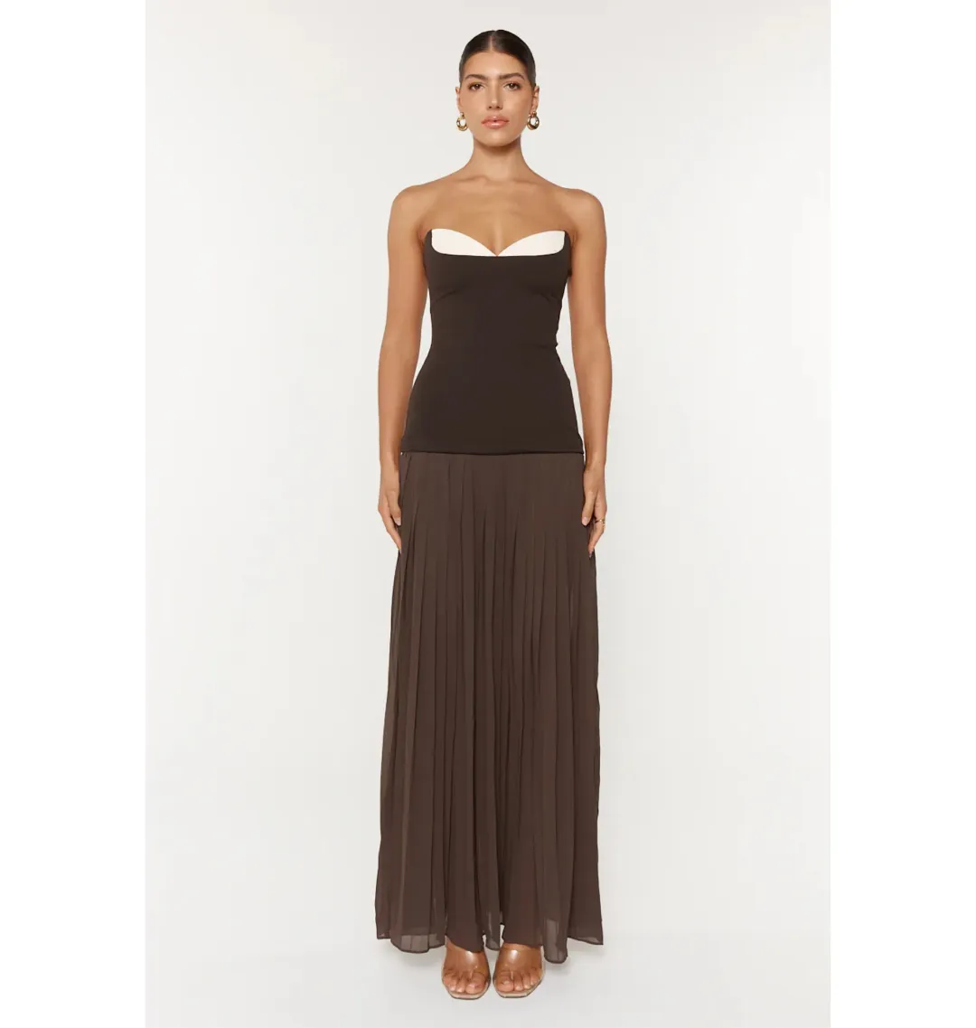 She Is Olla Nicolette Gown in Espresso Size AU 6 for rent on The Volte - main image