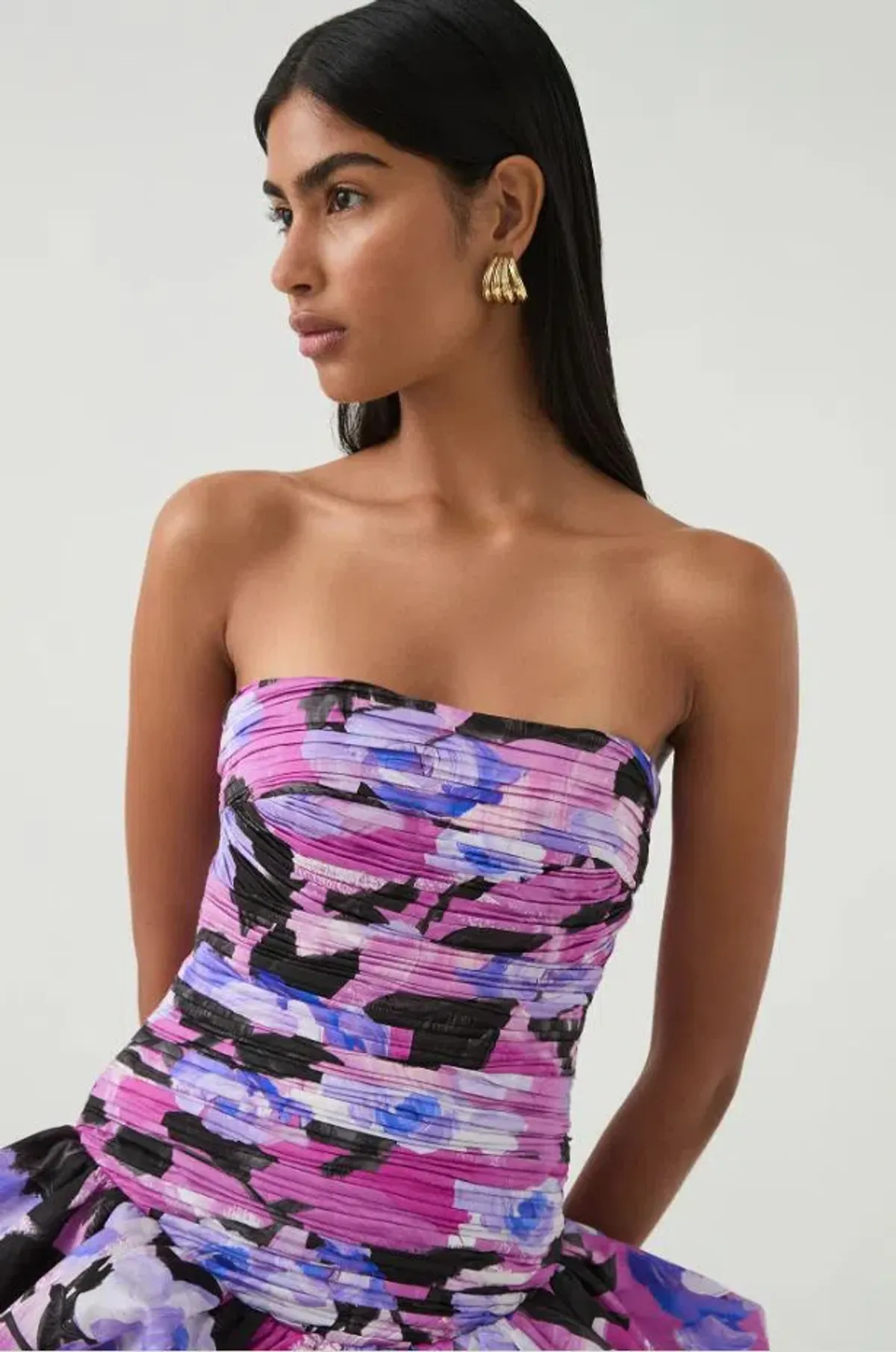 Aje Behold Bubble Hem Mini Dress Lilac Nights Size 8 - Image 3