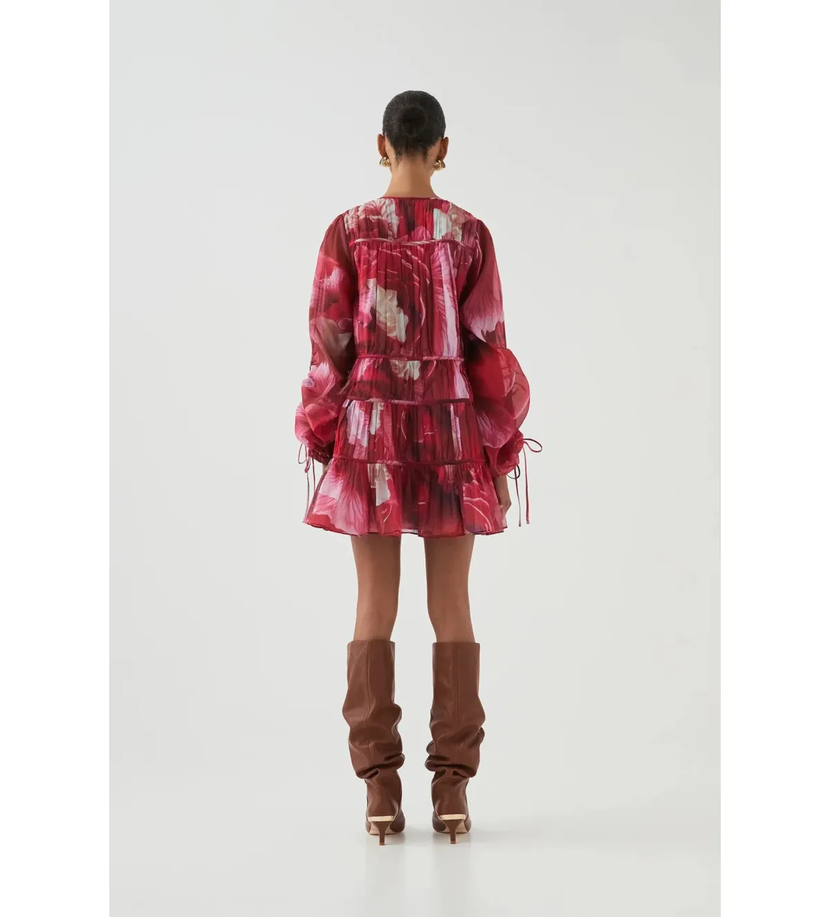 Aje Flora Mini Dress Prismatic Floral Red Size AU 16 - Image 4