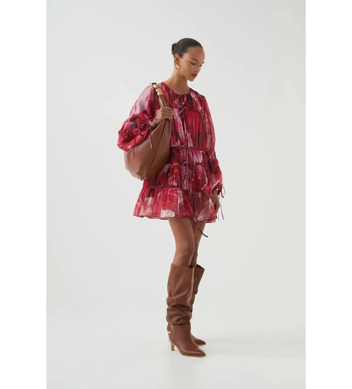 Aje Flora Mini Dress Prismatic Floral Red Size AU 16 - Image 3