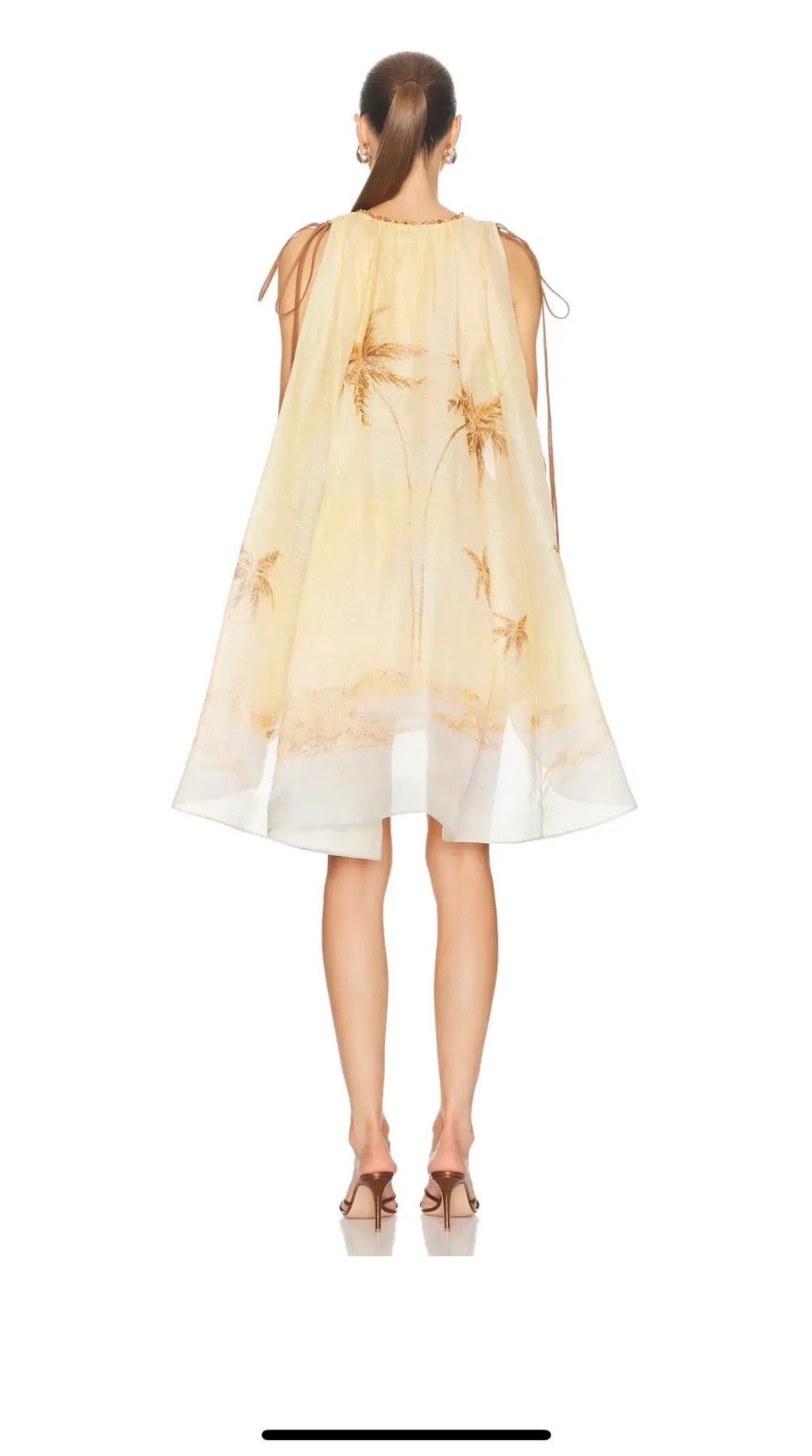 Zimmermann Balance Plunge Mini Dress Yellow Seascape Size 0p/AU 6 for rent on The Volte - main image