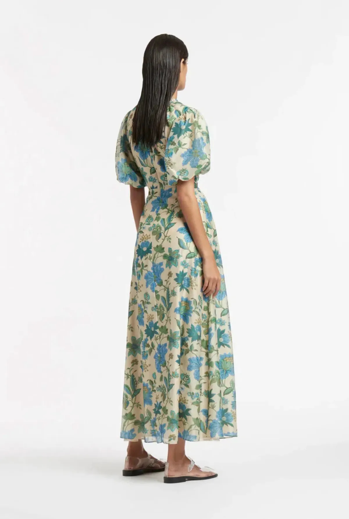 Sir Celia Puff Sleeve Midi Dress in Marguerite Print - Image 3