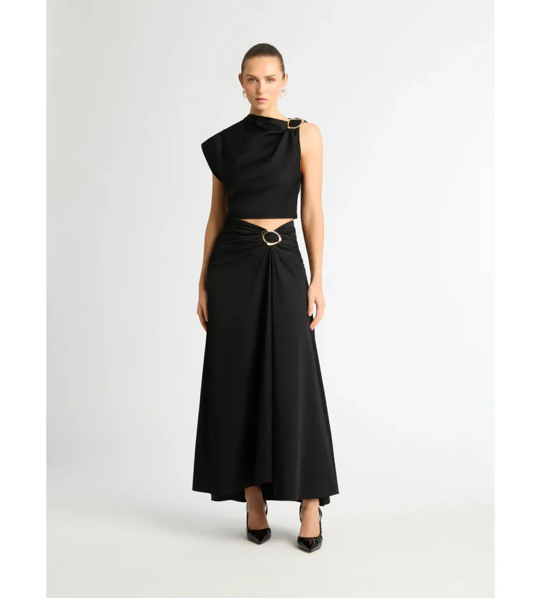 Zadie Top & Skirt Set in black size AU 16 for rent on The Volte - main image