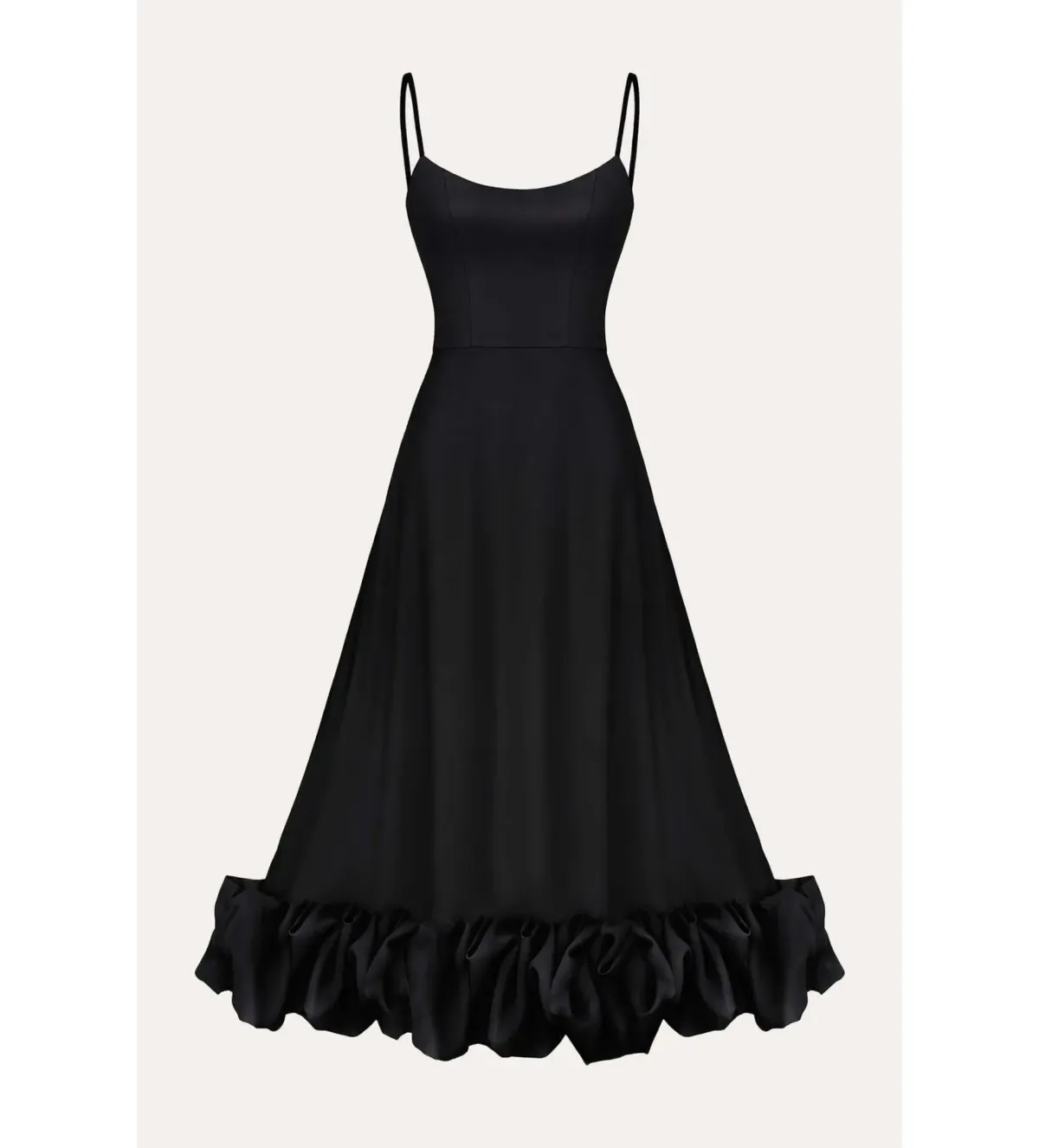Post Meridiem Flounce Bustier Midi Dress in Deep Black Size XS / AU 6 - Image 4