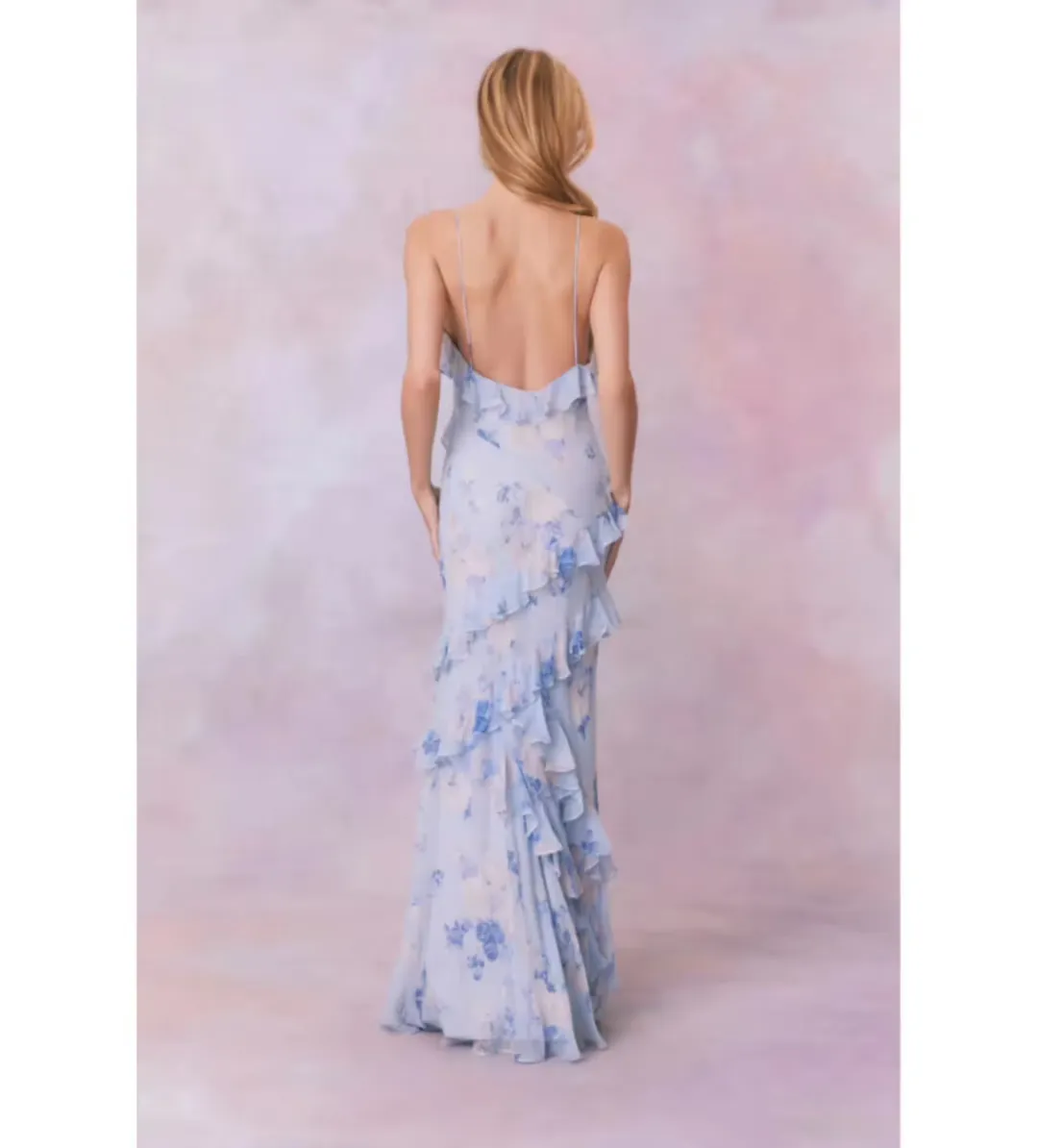 LoveShackFancy Whisper Blue Rialto Maxi in Blue Size US4/ AU 8 for rent on The Volte - main image
