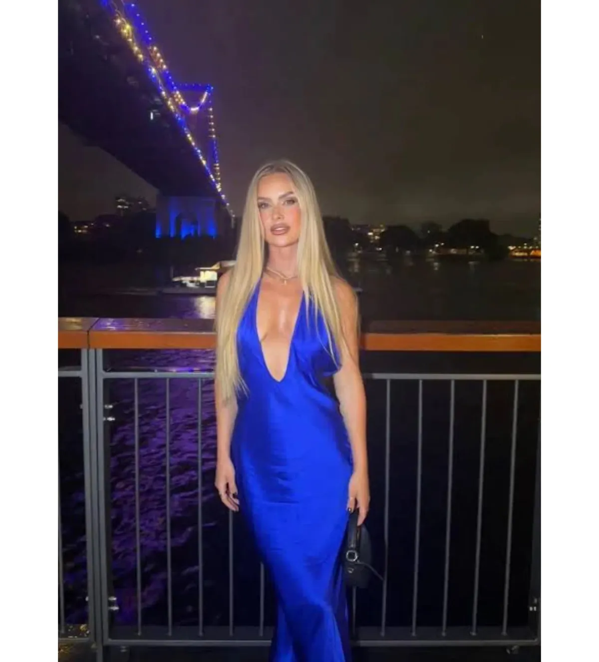 Natalie Rolt Electric Blue Angelica Gown in Blue Size 1/ AU 8 - Image 1