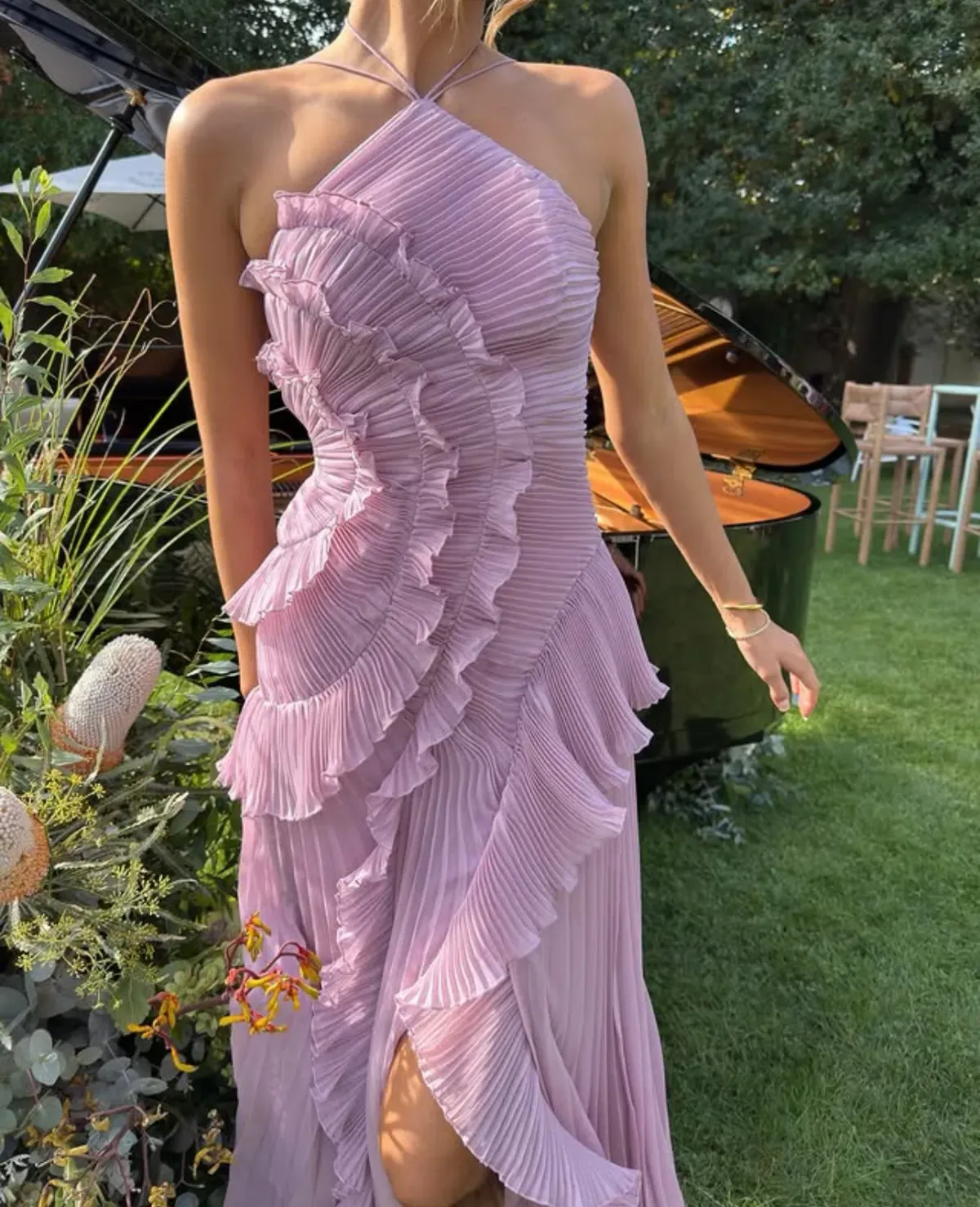 Amur Lorelie Halter Gown Water Hyacinth Size 8/2 - Image 6