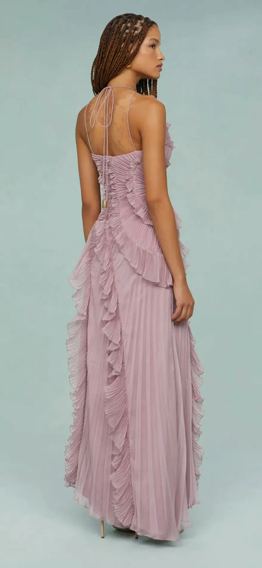 Amur Lorelie Halter Gown Water Hyacinth Size 8/2 for rent on The Volte - main image