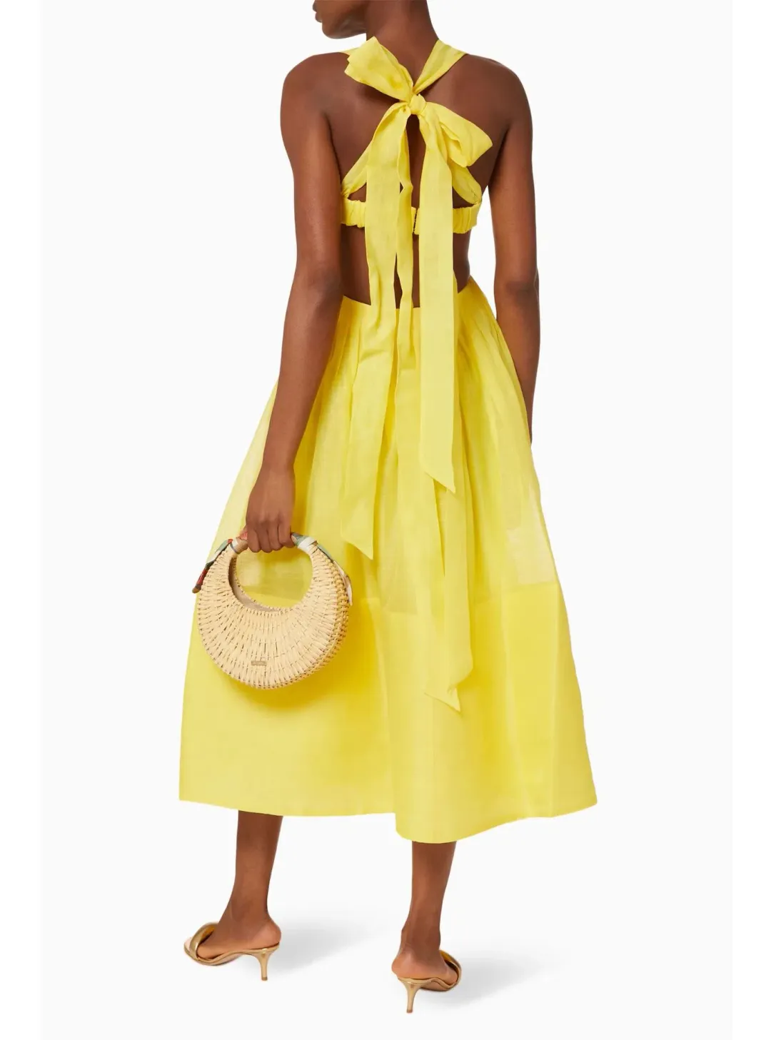 Zimmermann Botanica Bralette Midi Gown Sunshine Yellow Size 0 / AU 8 for rent on The Volte - main image