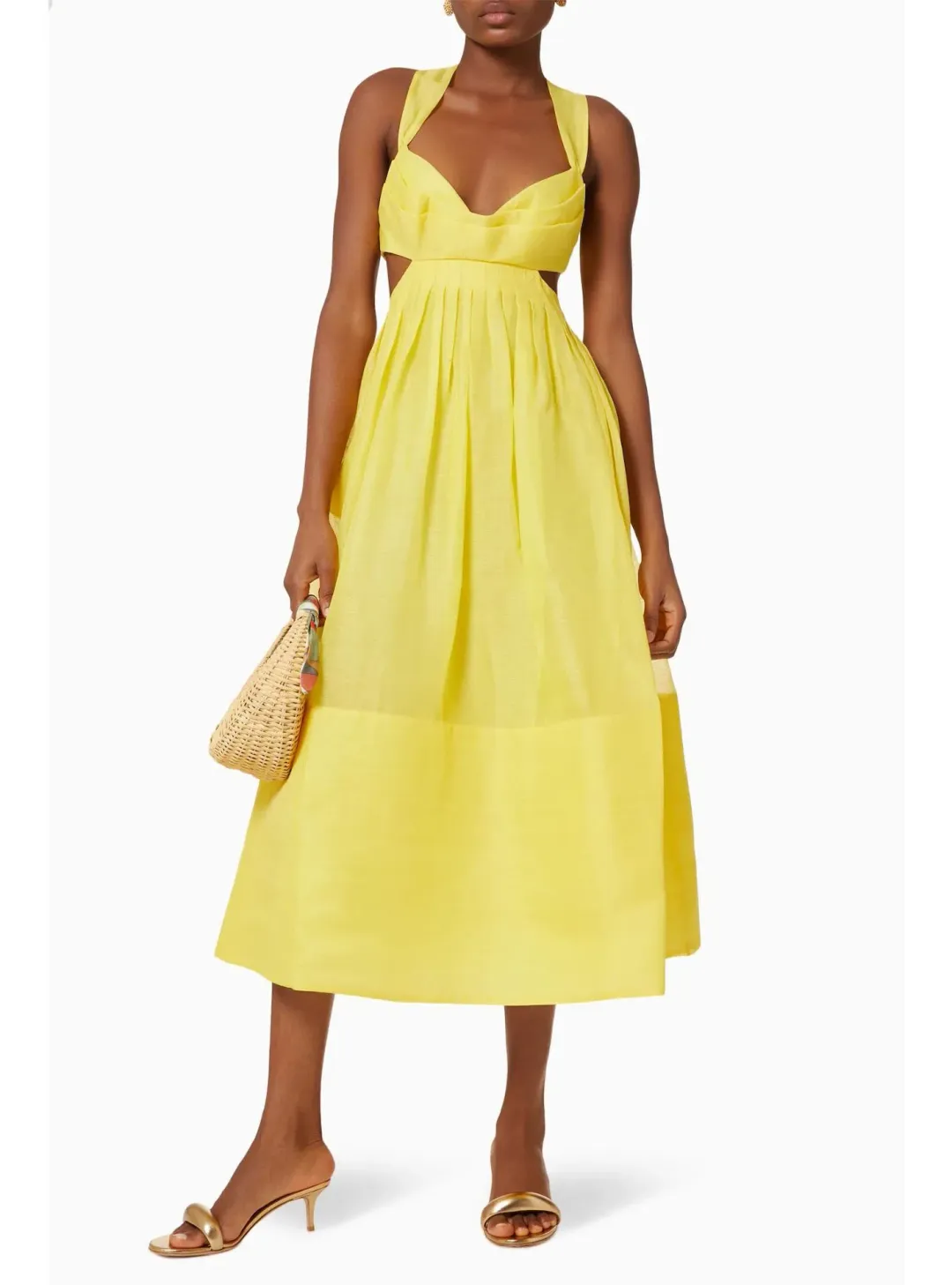 Zimmermann Botanica Bralette Midi Gown Sunshine Yellow Size 0 / AU 8 for rent on The Volte - main image
