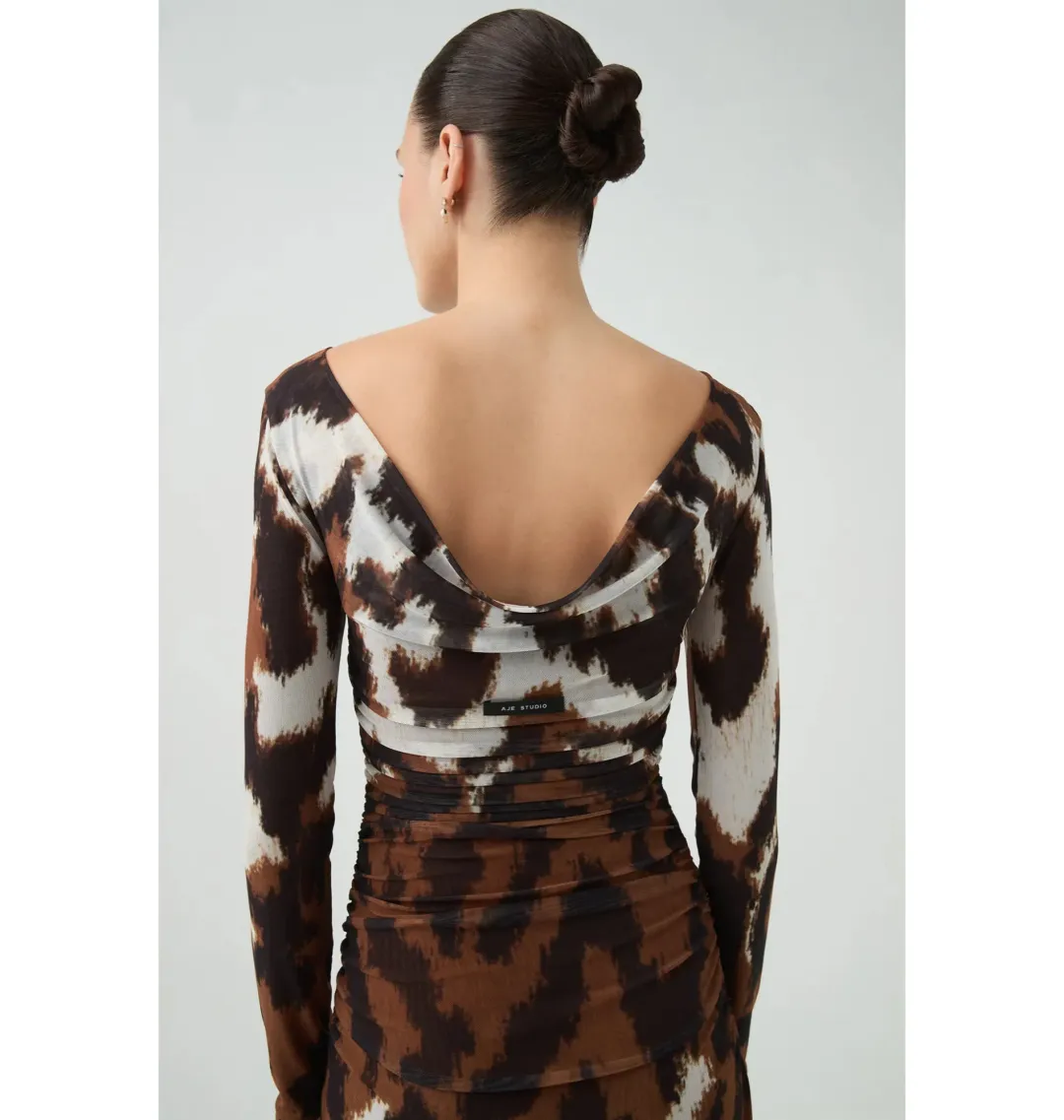 Aje Sym Long Sleeve Dress Wild Abstract Size L / AU 12 for rent on The Volte - main image