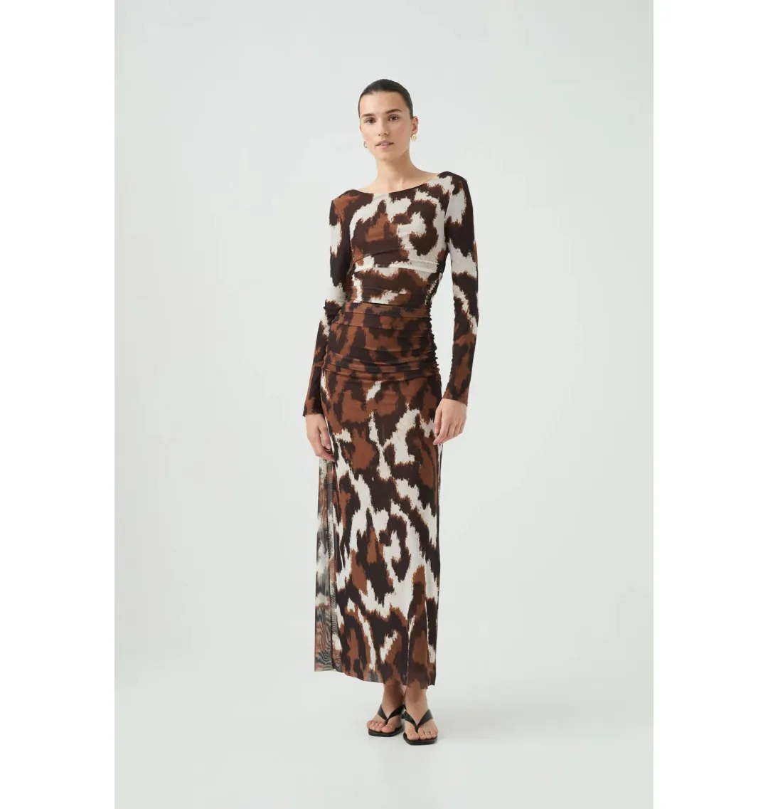 Aje Sym Long Sleeve Dress Wild Abstract Size L / AU 12 for rent on The Volte - main image
