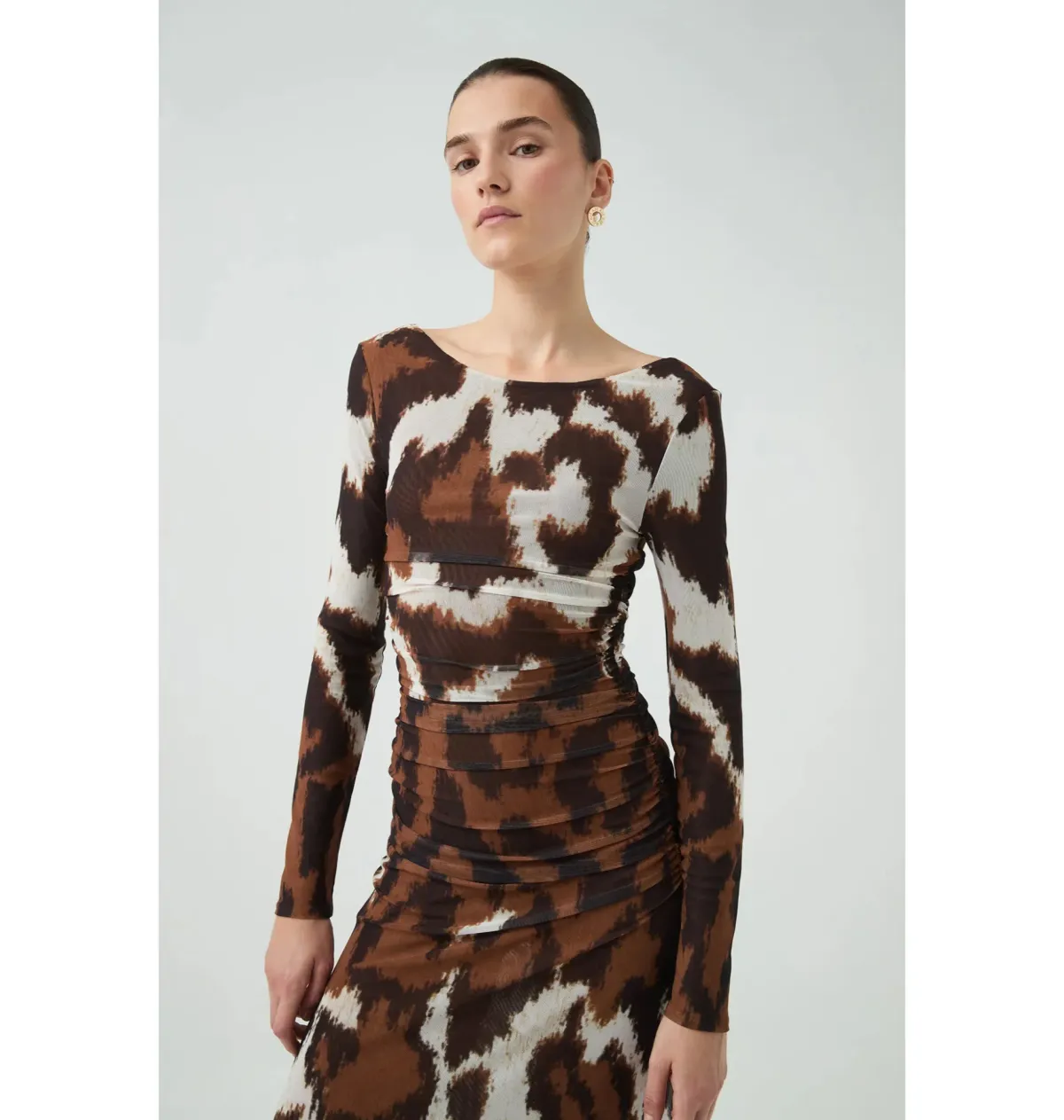 Aje Sym Long Sleeve Dress Wild Abstract Size L / AU 12 - Image 3