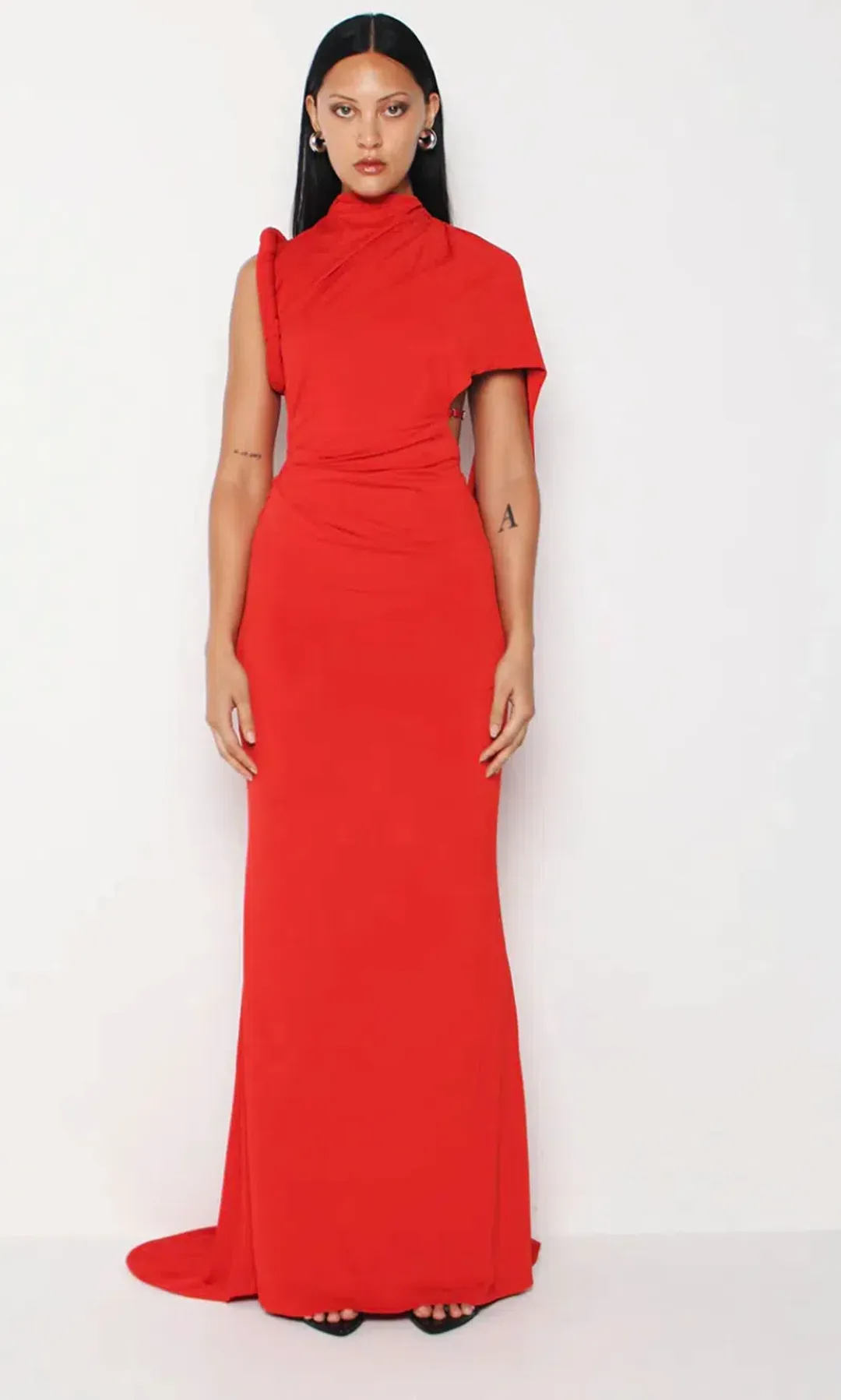Kourh NEON MAXI DRESS | RED - Size small for rent on The Volte - main image