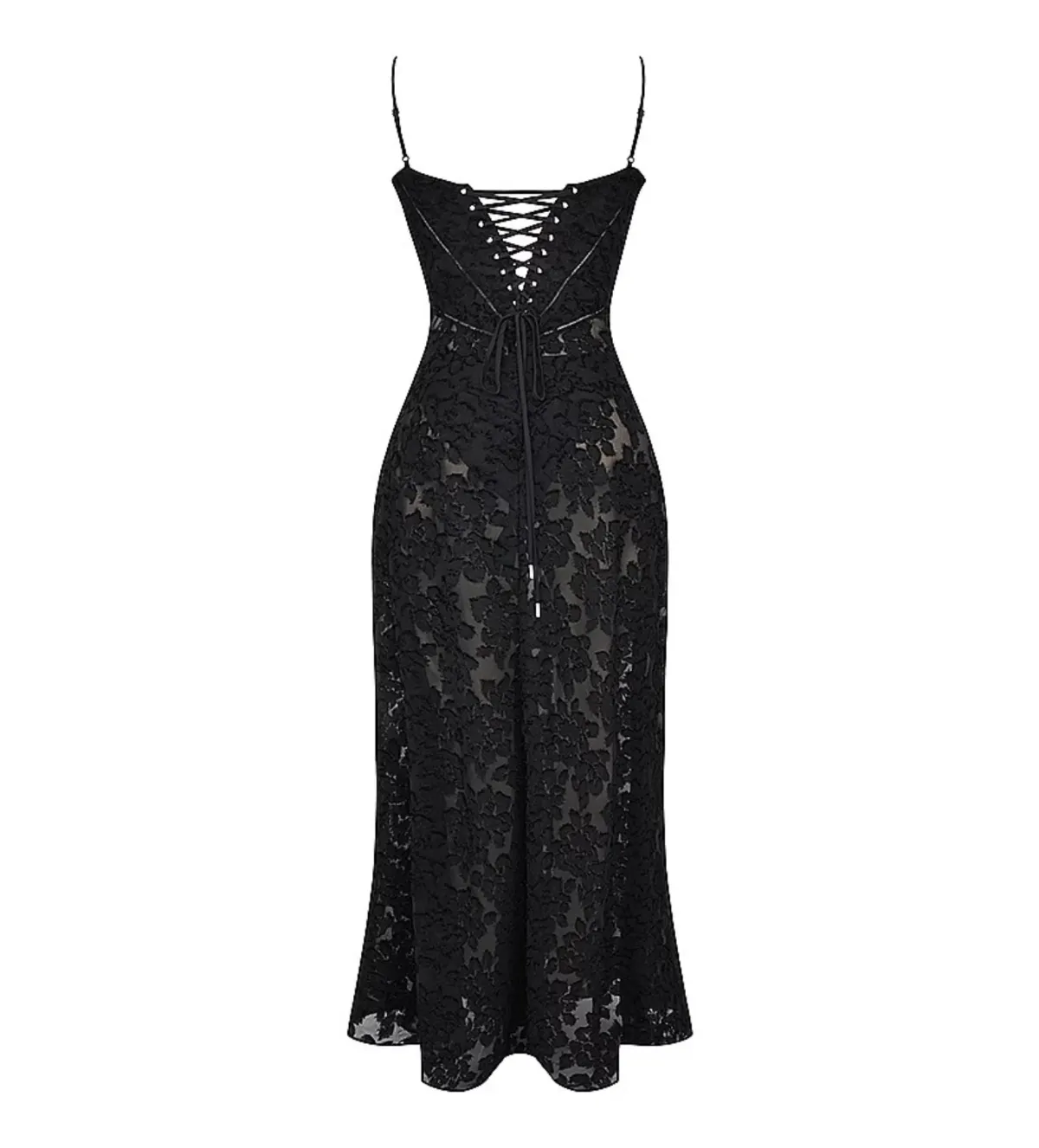 House of CB Seren Floral Lace Back Maxi Dress Black Size S/AU 8 - Image 8