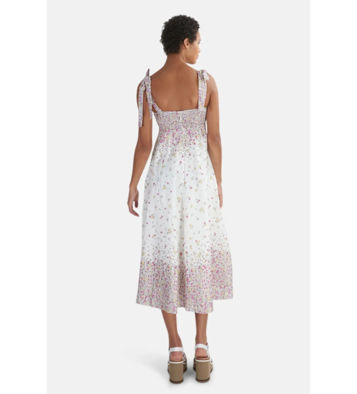 Zimmermann  Linen Carnaby Tie Shoulder Midi Dress in white Size AU 6 - Image 5
