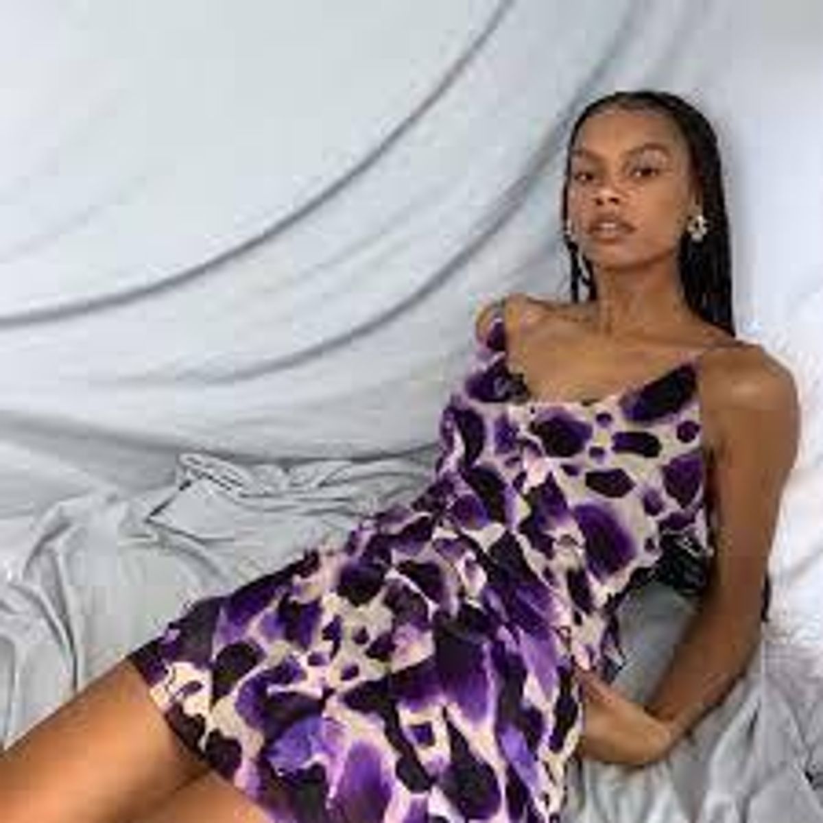 Rat & Boa Vale Dress Purple Print Size 6 - Image 2